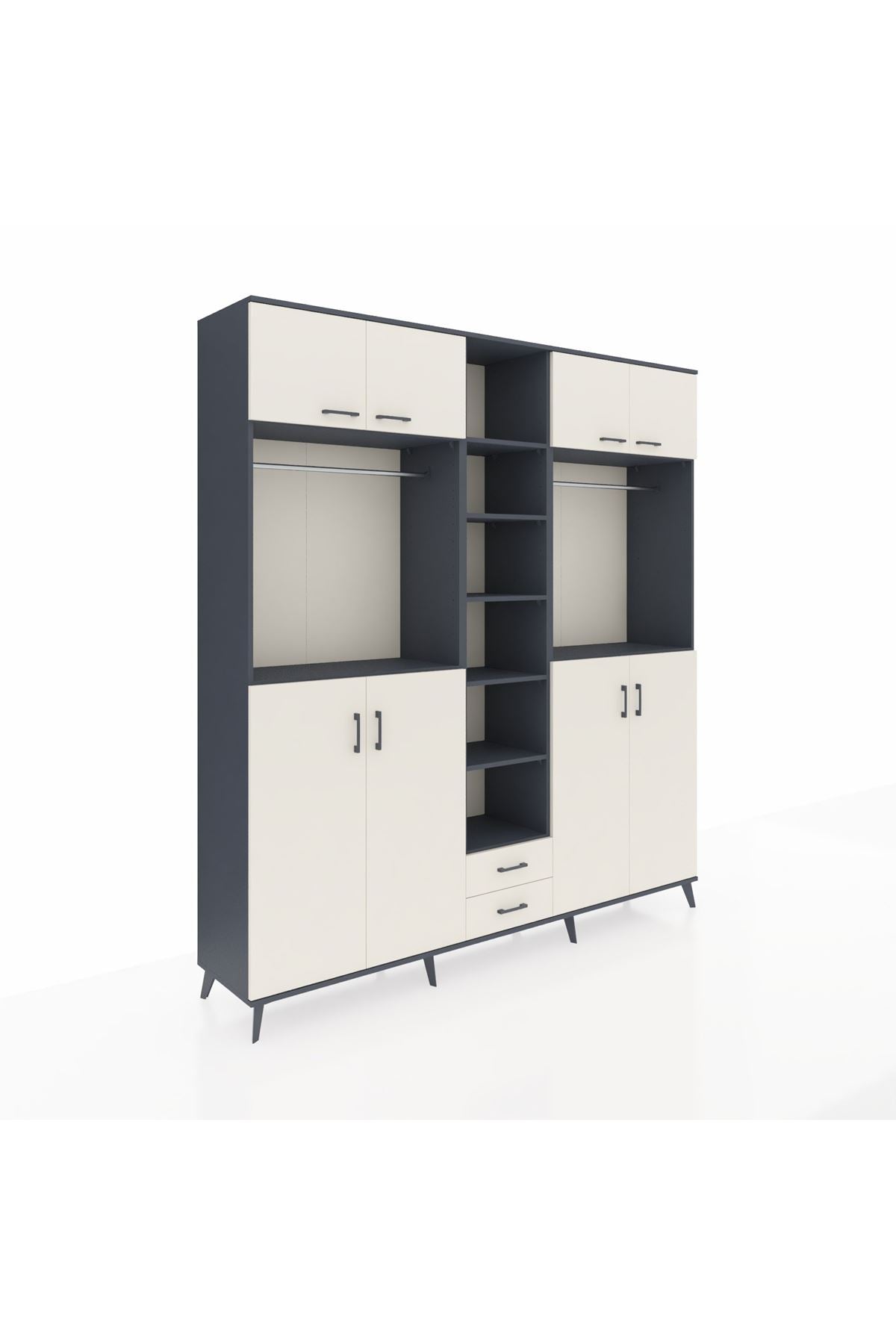 Hyperion Dolap 14 Raflı 2 Çekmeceli 2 Askılı 220x44x243 - S553M013V13B