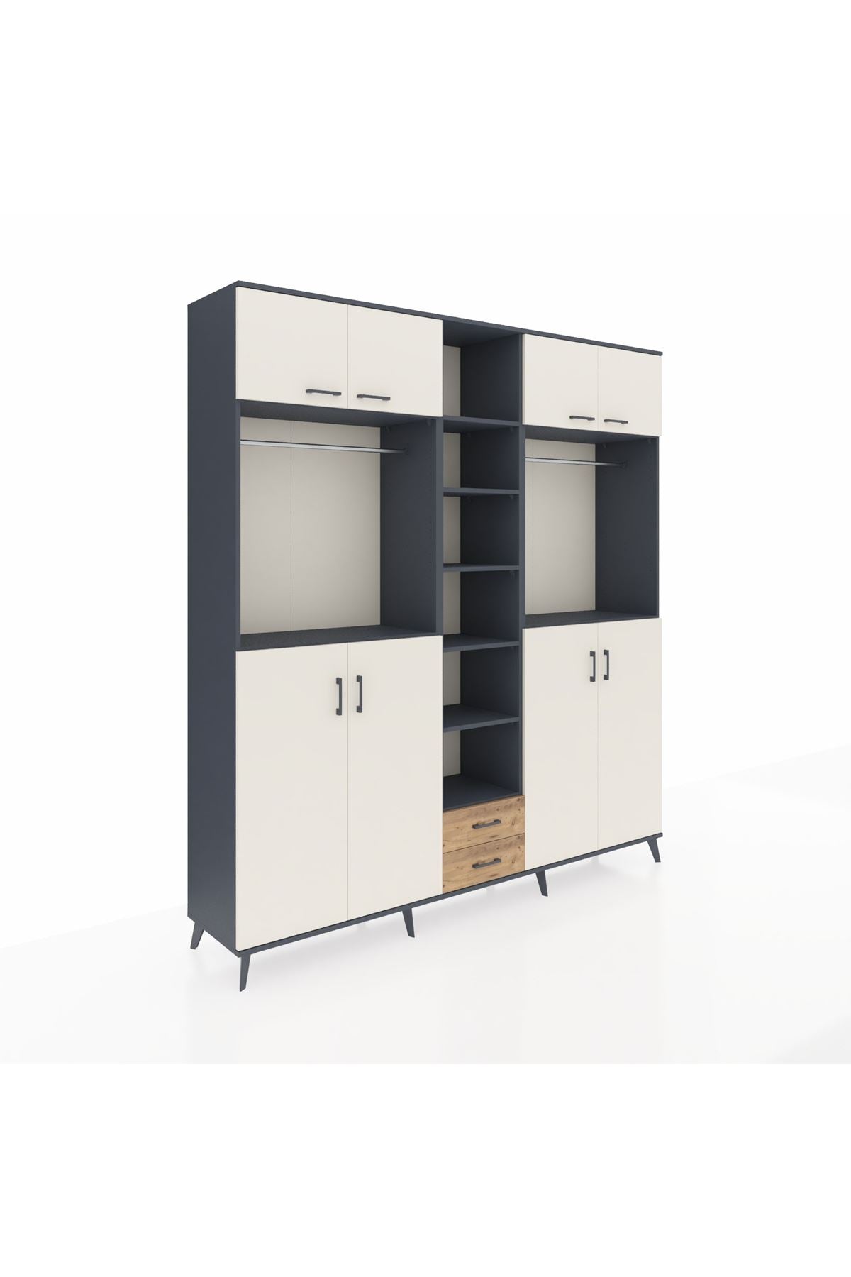 Hyperion Dolap 14 Raflı 2 Çekmeceli 2 Askılı 220x44x243 - S553M013V15B
