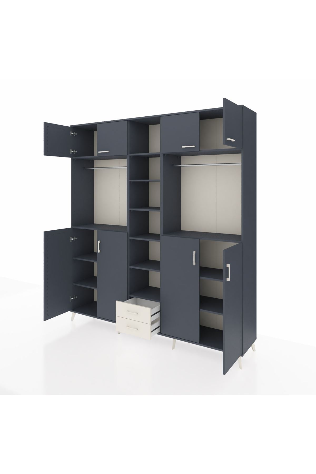 Hyperion Dolap 14 Raflı 2 Çekmeceli 2 Askılı 220x44x243 - S553M013V16B