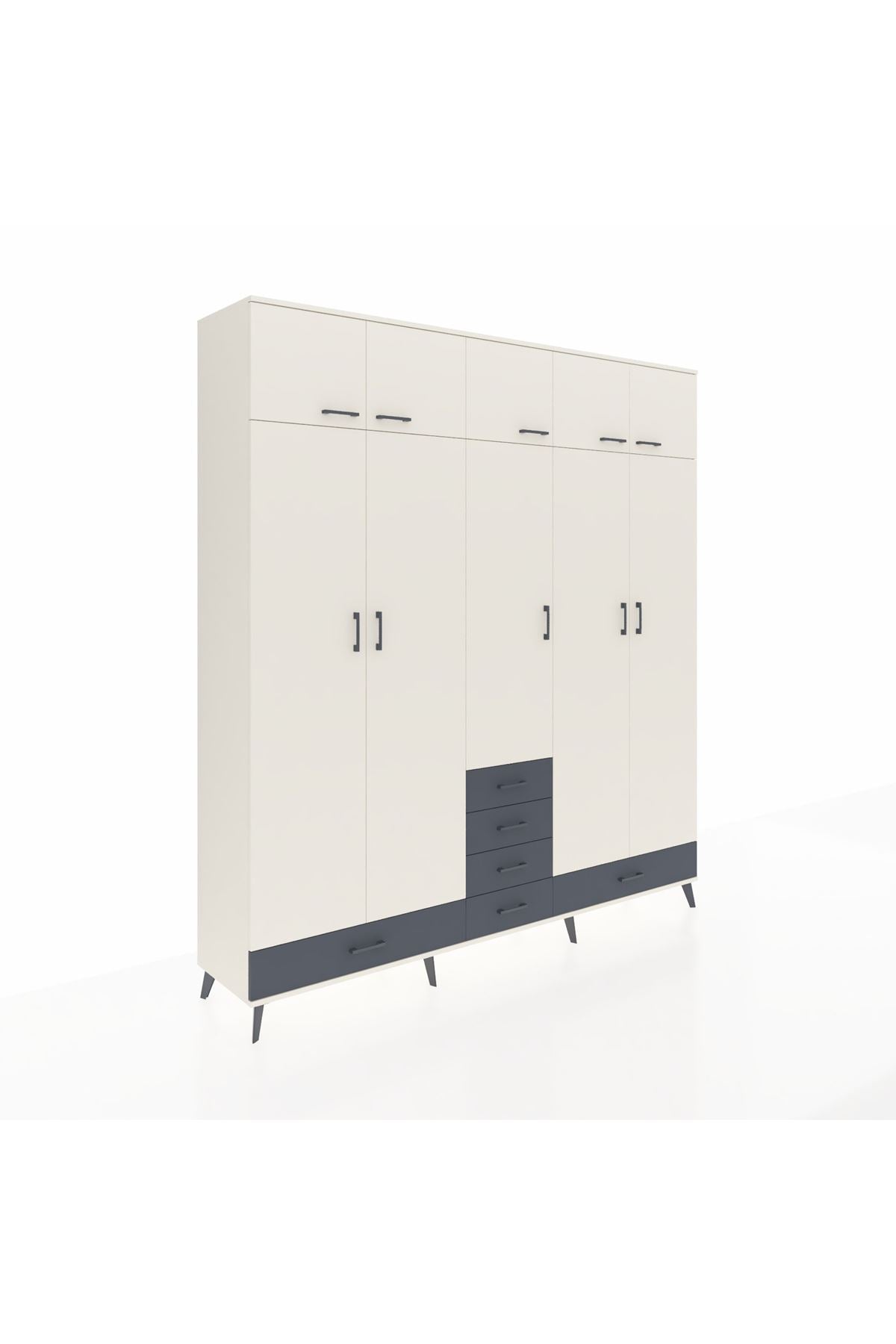 Hyperion Dolap 6 Raflı 6 Çekmeceli 4 Askılı 220x44x243 - S553M014V05B