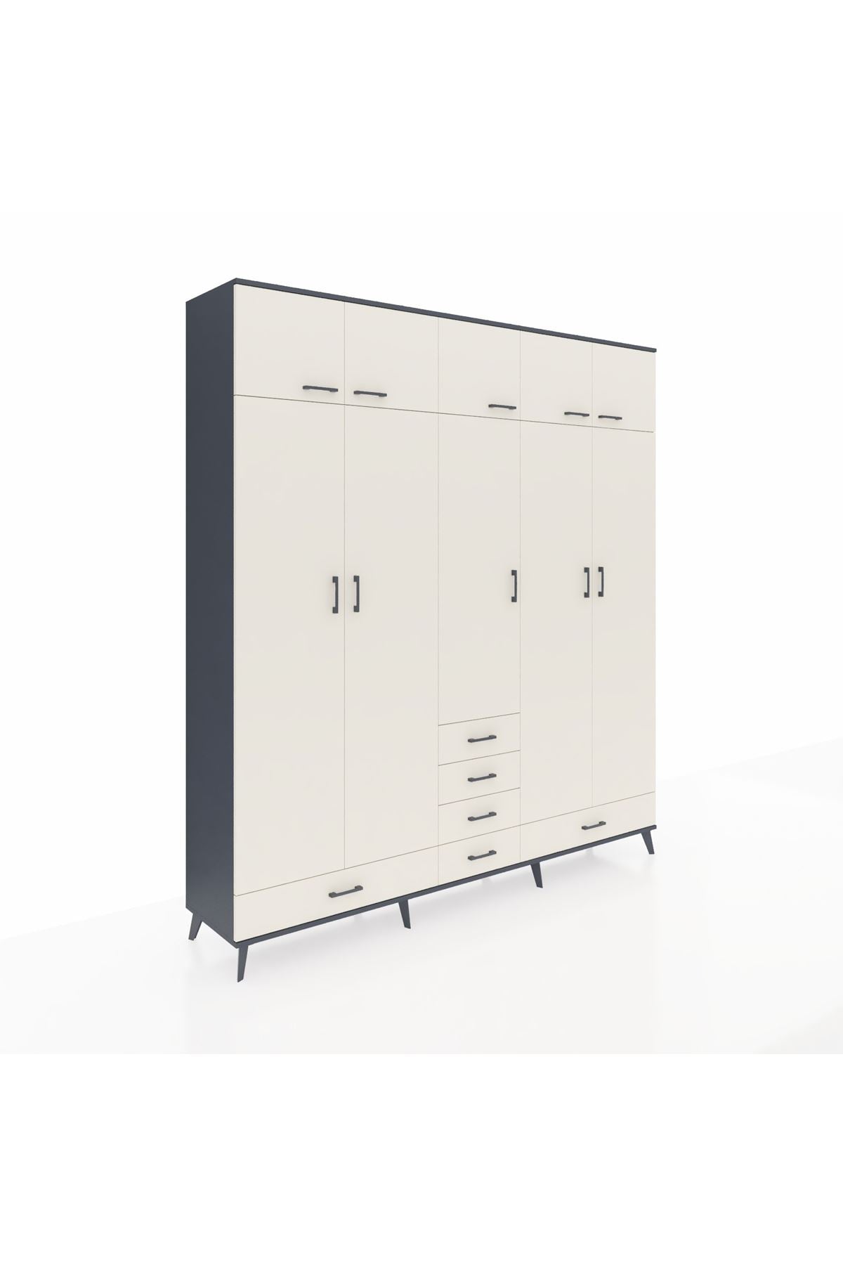Hyperion Dolap 6 Raflı 6 Çekmeceli 4 Askılı 220x44x243 - S553M014V13B