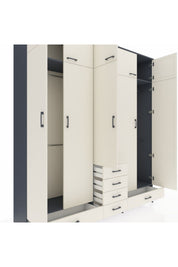 Hyperion Dolap 6 Raflı 6 Çekmeceli 4 Askılı 220x44x243 - S553M014V13B