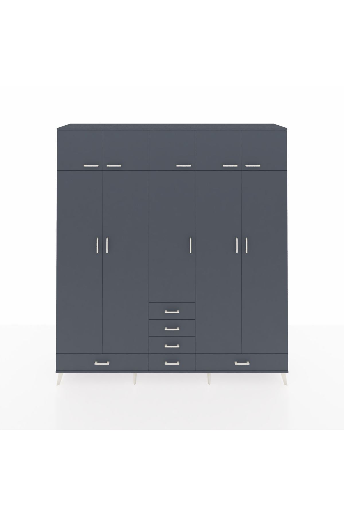 Hyperion Dolap 6 Raflı 6 Çekmeceli 4 Askılı 220x44x243 - S553M014V17B
