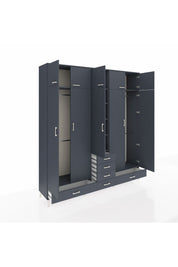 Hyperion Dolap 6 Raflı 6 Çekmeceli 4 Askılı 220x44x243 - S553M014V17B