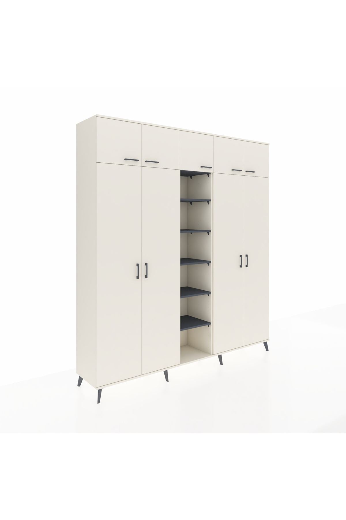 Hyperion Dolap 18 Raflı 9 Kapaklı 220x44x243 - S553M015V05B
