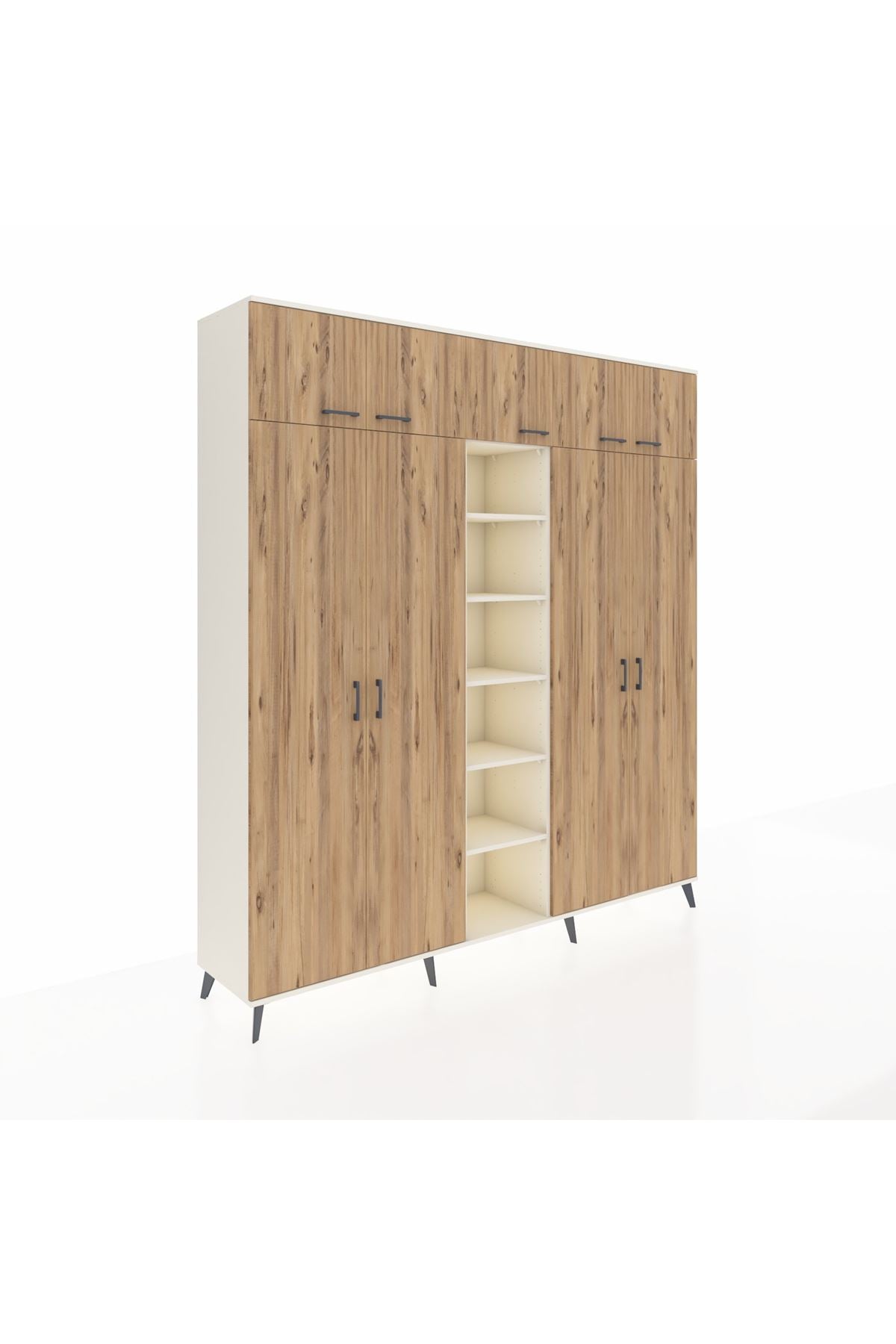 Hyperion Dolap 12 Raflı 9 Kapaklı 2 Askılı 220x44x243 - S553M016V01B