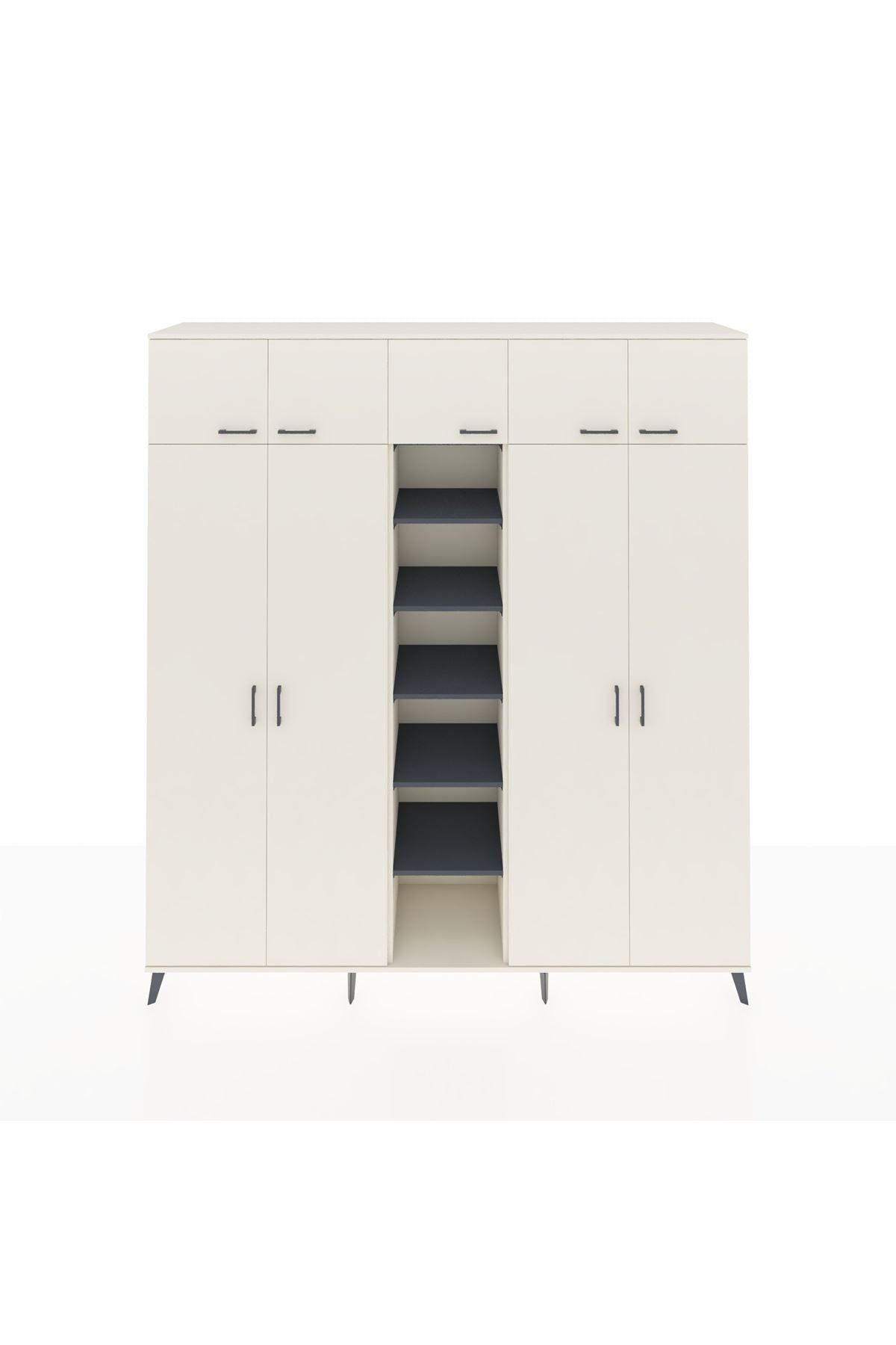 Hyperion Dolap 12 Raflı 9 Kapaklı 2 Askılı 220x44x243 - S553M016V05B