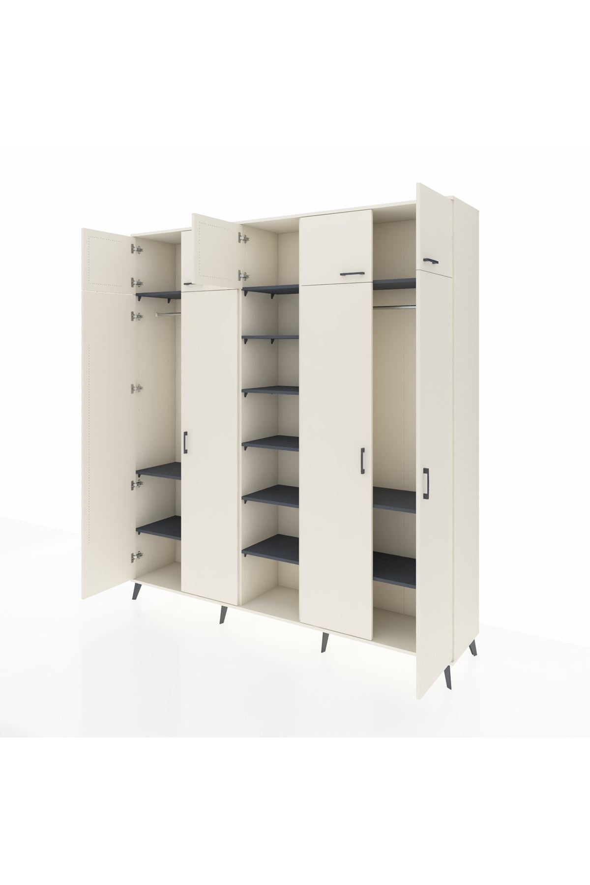 Hyperion Dolap 12 Raflı 9 Kapaklı 2 Askılı 220x44x243 - S553M016V05B
