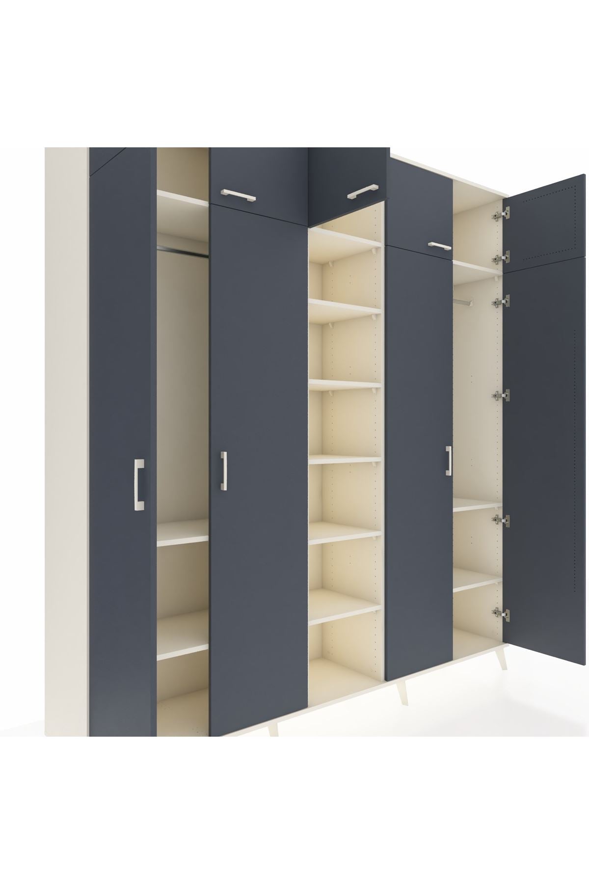 Hyperion Dolap 12 Raflı 9 Kapaklı 2 Askılı 220x44x243 - S553M016V07B