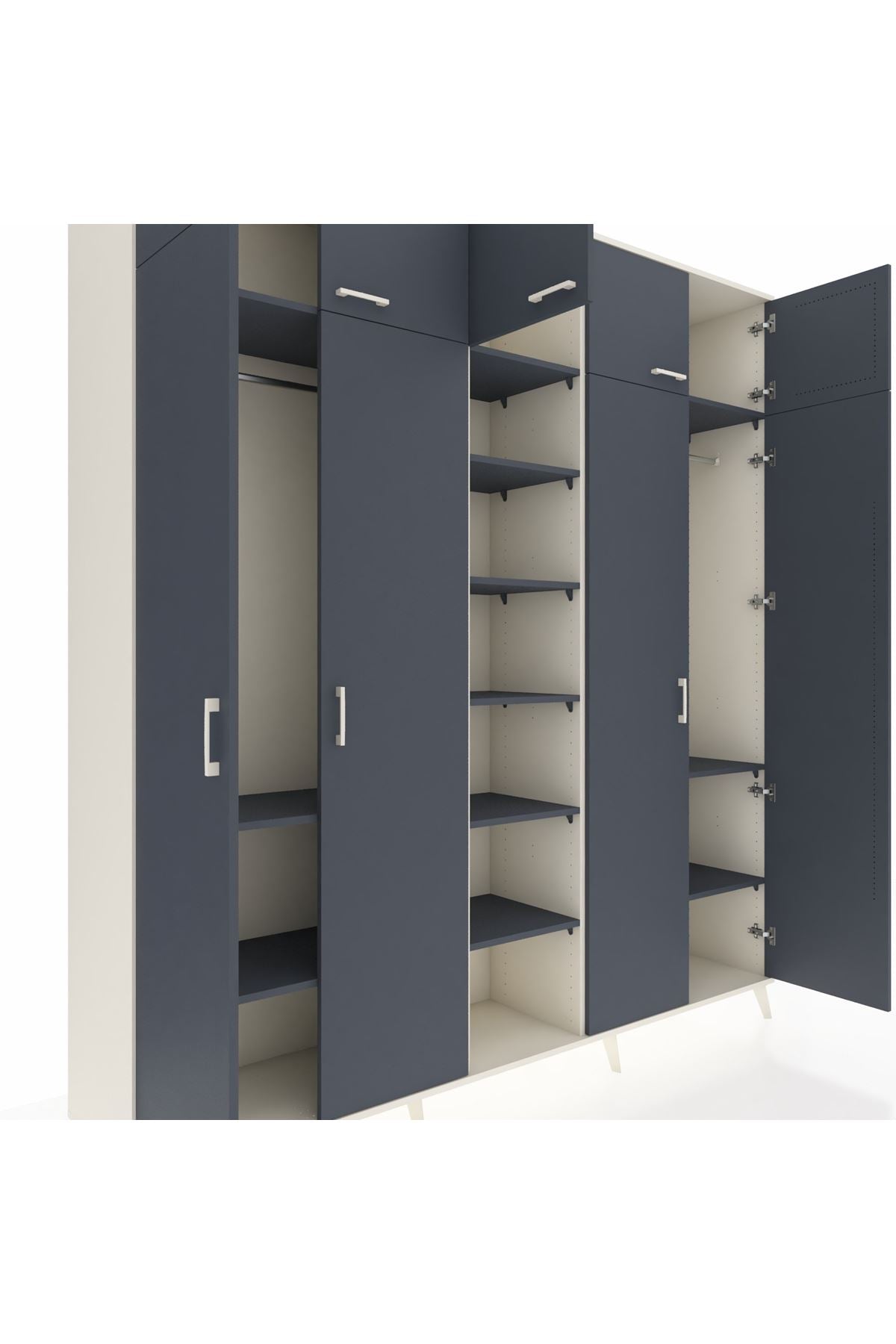 Hyperion Dolap 12 Raflı 9 Kapaklı 2 Askılı 220x44x243 - S553M016V08B
