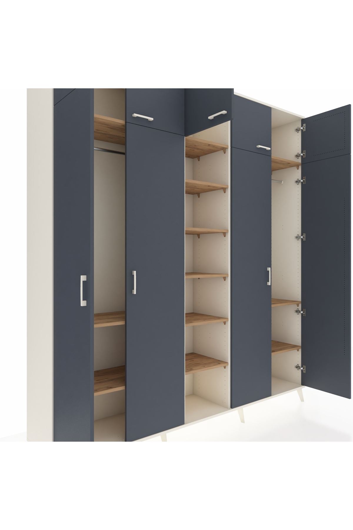 Hyperion Dolap 12 Raflı 9 Kapaklı 2 Askılı 220x44x243 - S553M016V09B