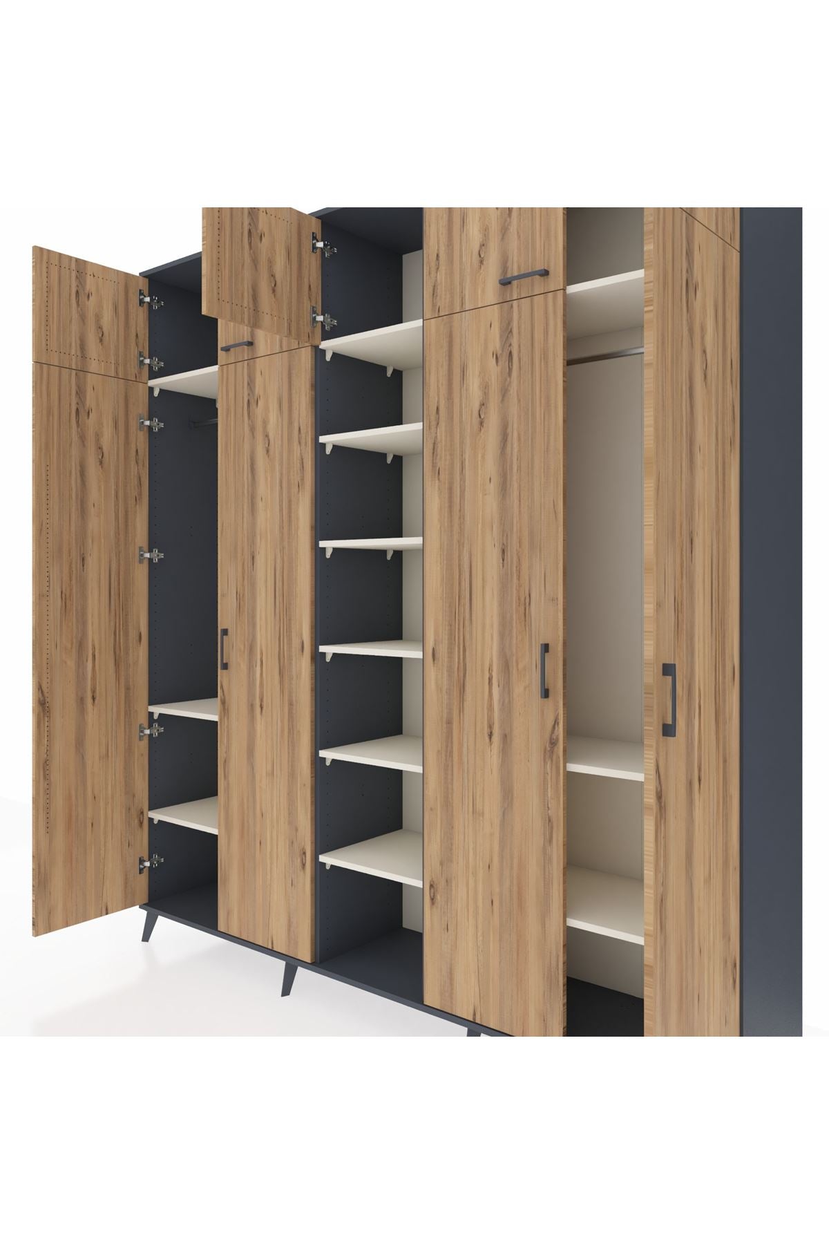 Hyperion Dolap 12 Raflı 9 Kapaklı 2 Askılı 220x44x243 - S553M016V10B