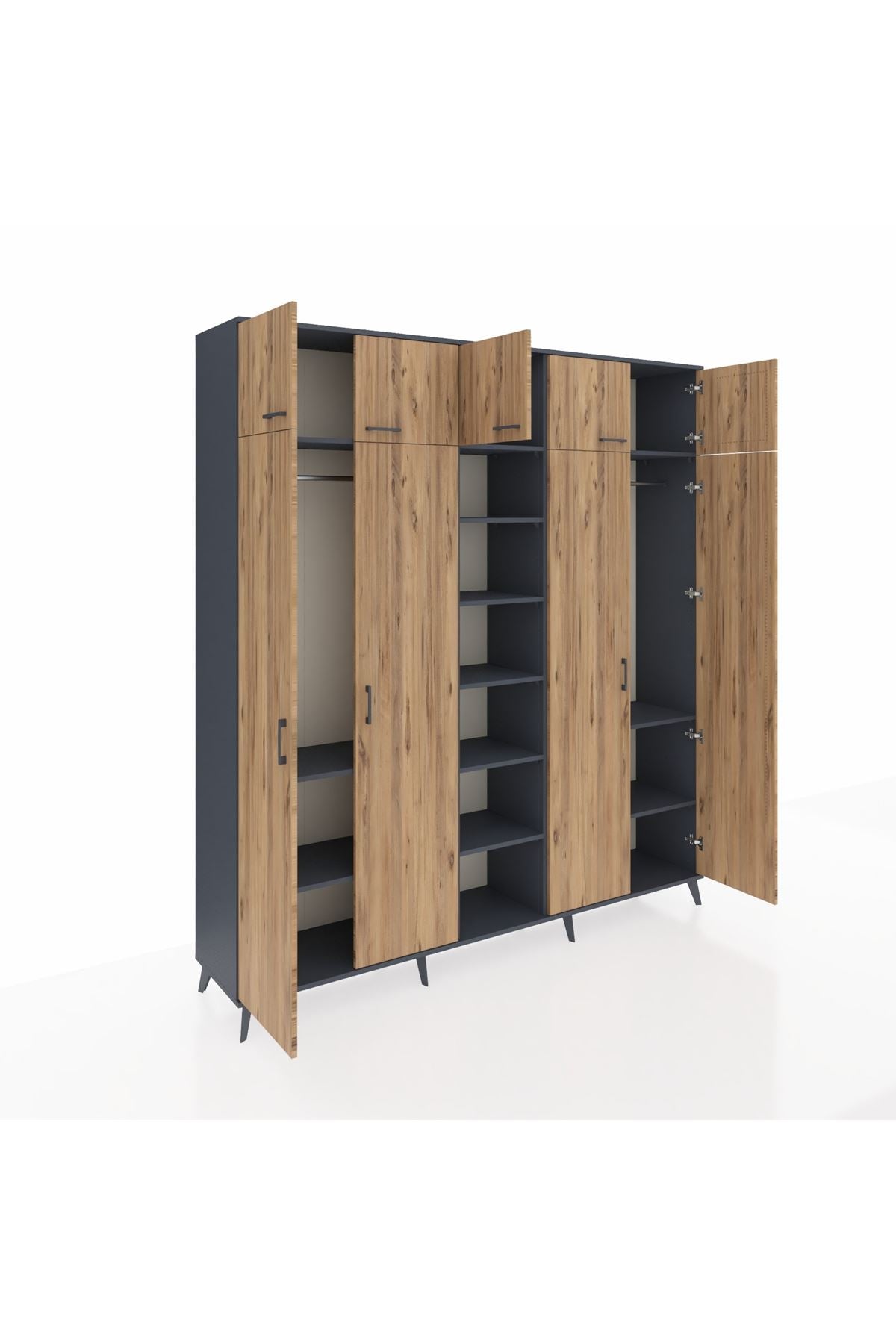 Hyperion Dolap 12 Raflı 9 Kapaklı 2 Askılı 220x44x243 - S553M016V11B