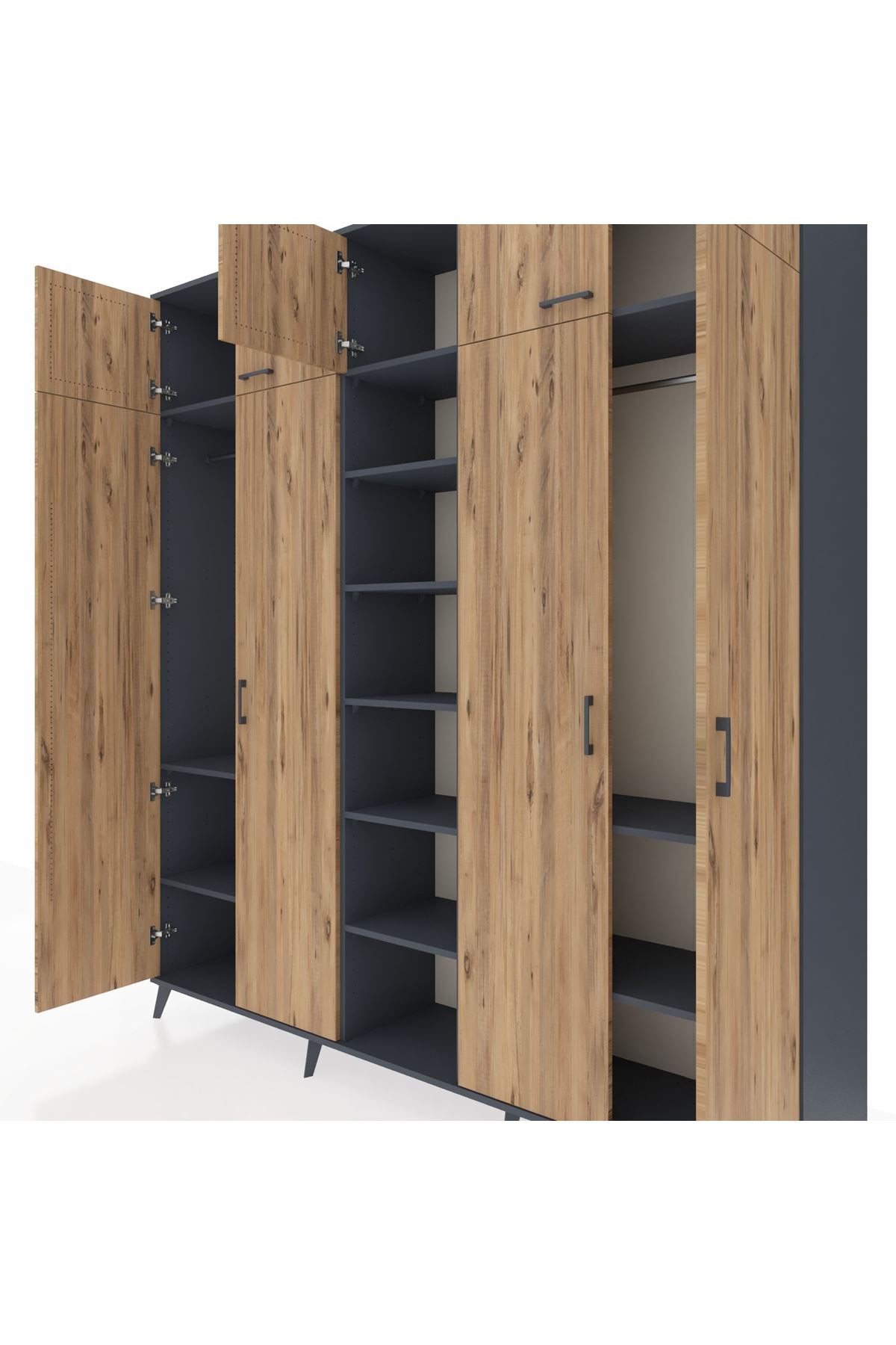 Hyperion Dolap 12 Raflı 9 Kapaklı 2 Askılı 220x44x243 - S553M016V11B