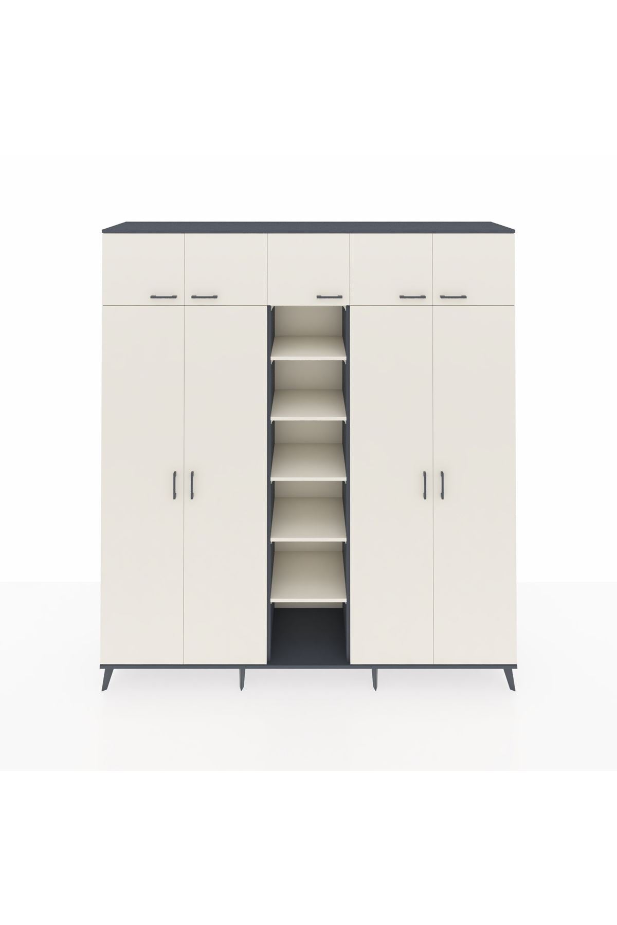 Hyperion Dolap 12 Raflı 9 Kapaklı 2 Askılı 220x44x243 - S553M016V13B