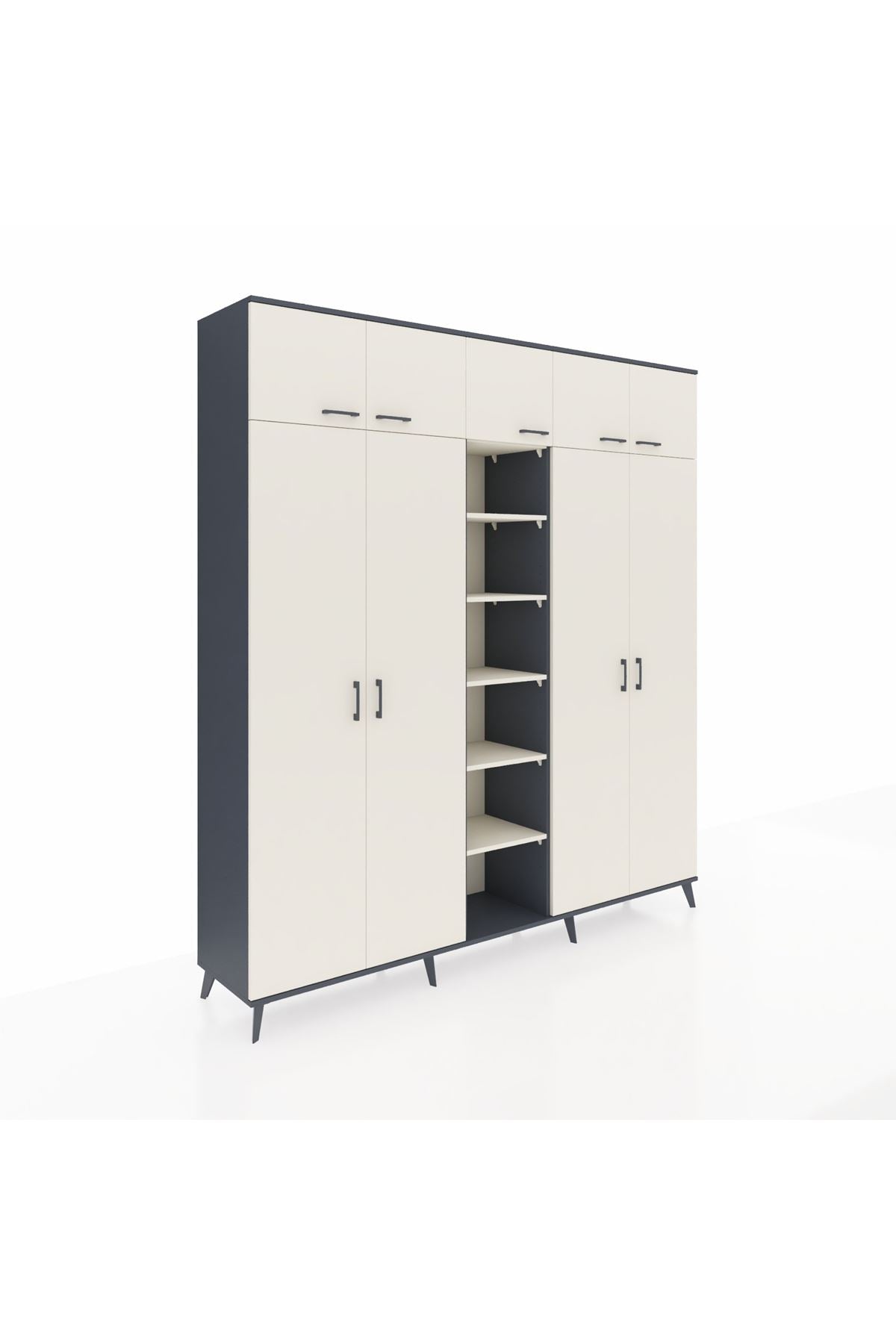 Hyperion Dolap 12 Raflı 9 Kapaklı 2 Askılı 220x44x243 - S553M016V13B