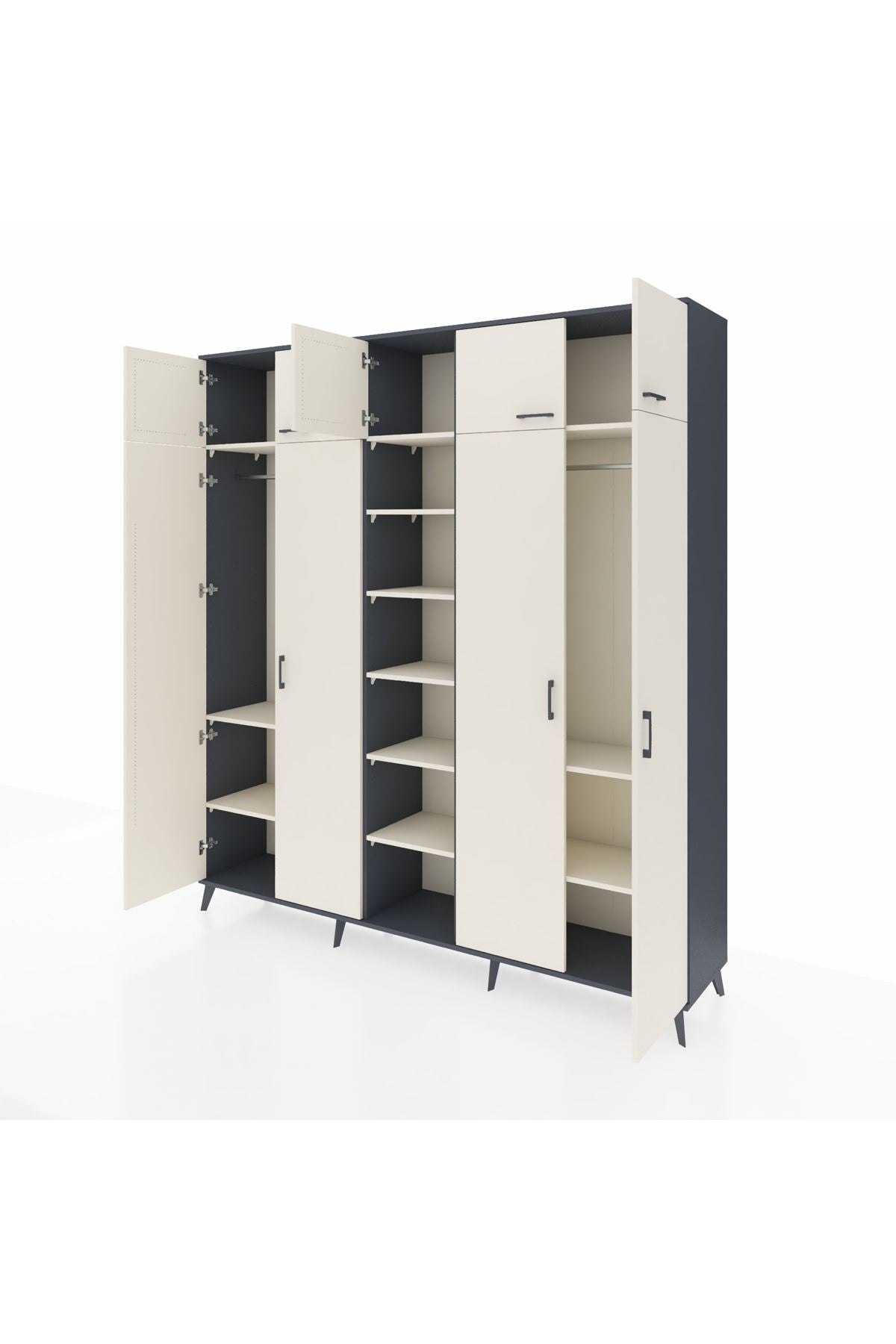 Hyperion Dolap 12 Raflı 9 Kapaklı 2 Askılı 220x44x243 - S553M016V13B