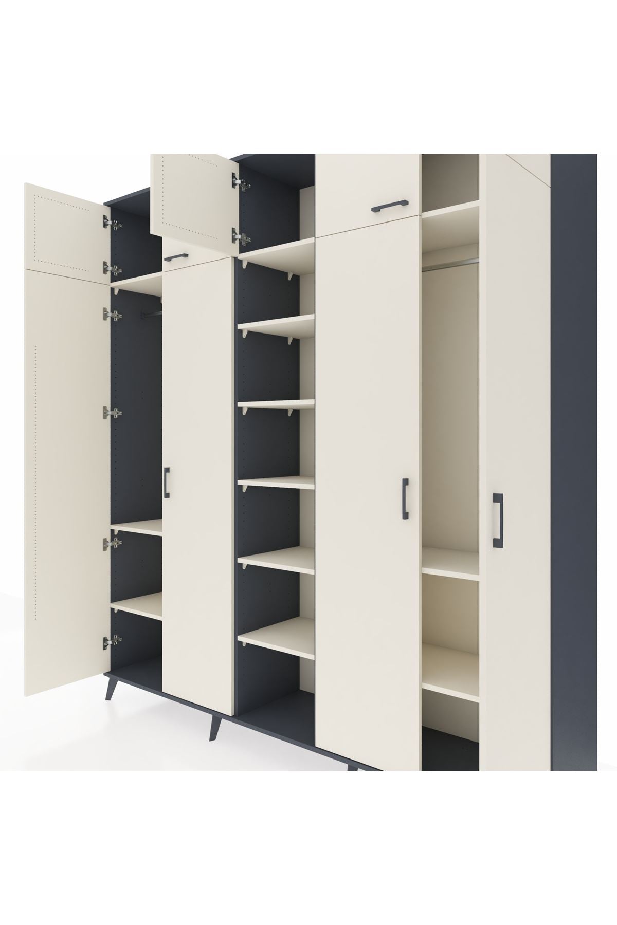 Hyperion Dolap 12 Raflı 9 Kapaklı 2 Askılı 220x44x243 - S553M016V13B