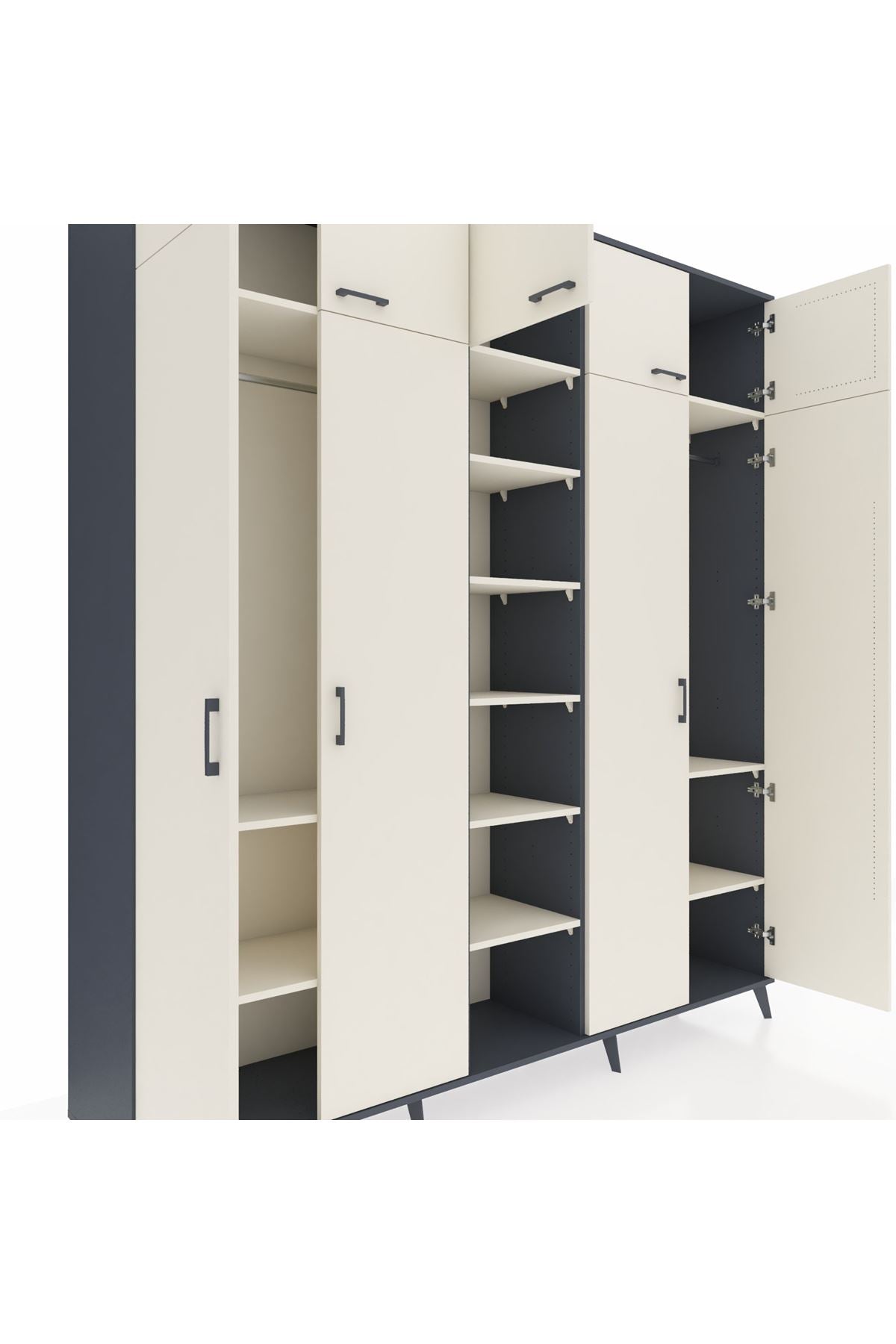 Hyperion Dolap 12 Raflı 9 Kapaklı 2 Askılı 220x44x243 - S553M016V13B