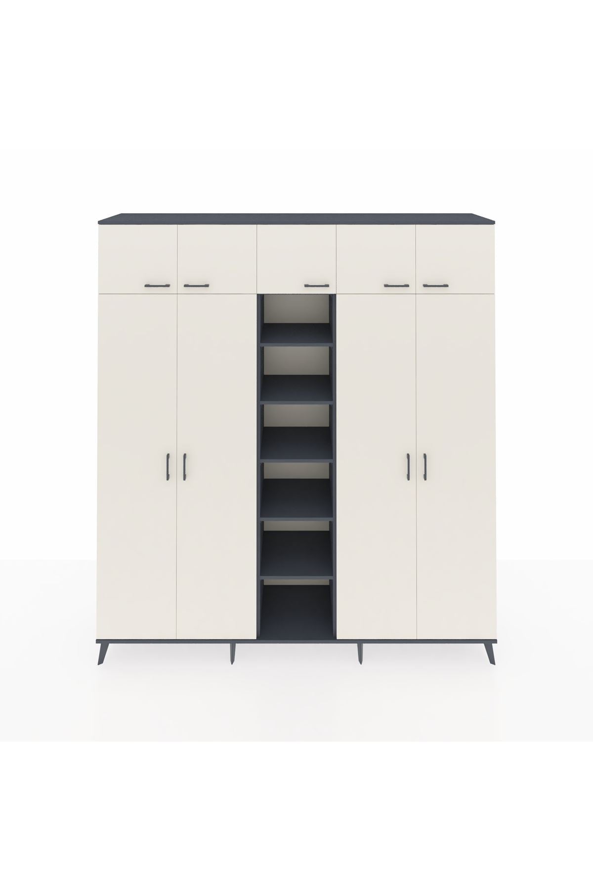 Hyperion Dolap 12 Raflı 9 Kapaklı 2 Askılı 220x44x243 - S553M016V14B