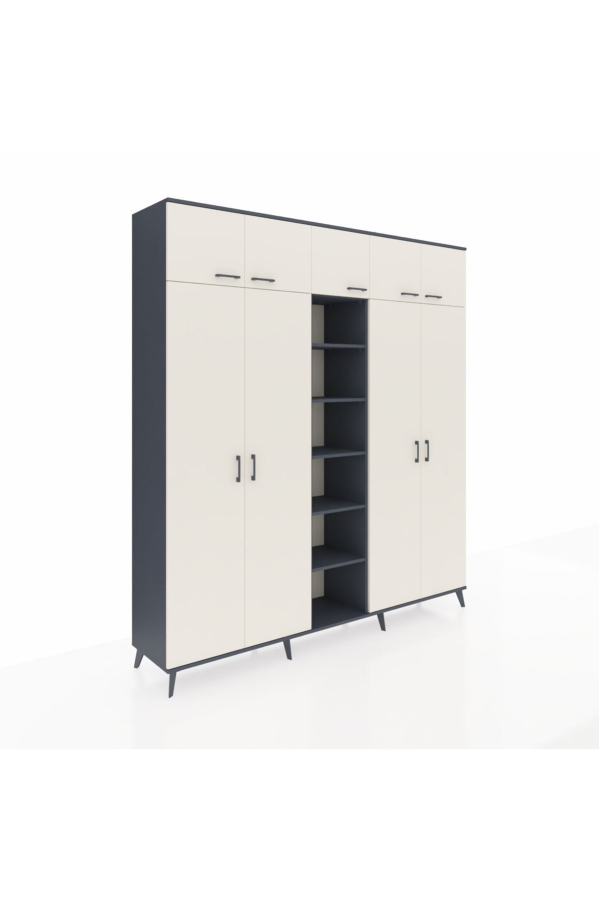 Hyperion Dolap 12 Raflı 9 Kapaklı 2 Askılı 220x44x243 - S553M016V14B