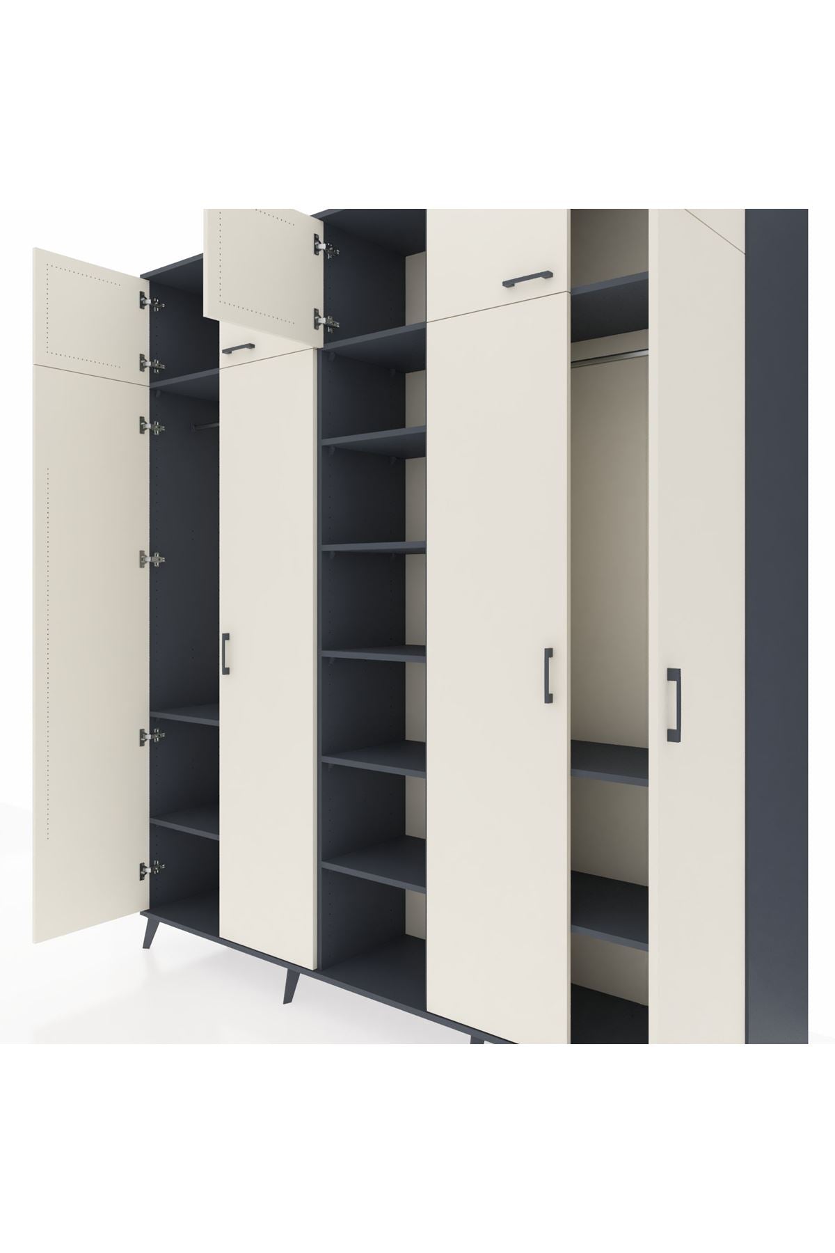 Hyperion Dolap 12 Raflı 9 Kapaklı 2 Askılı 220x44x243 - S553M016V14B