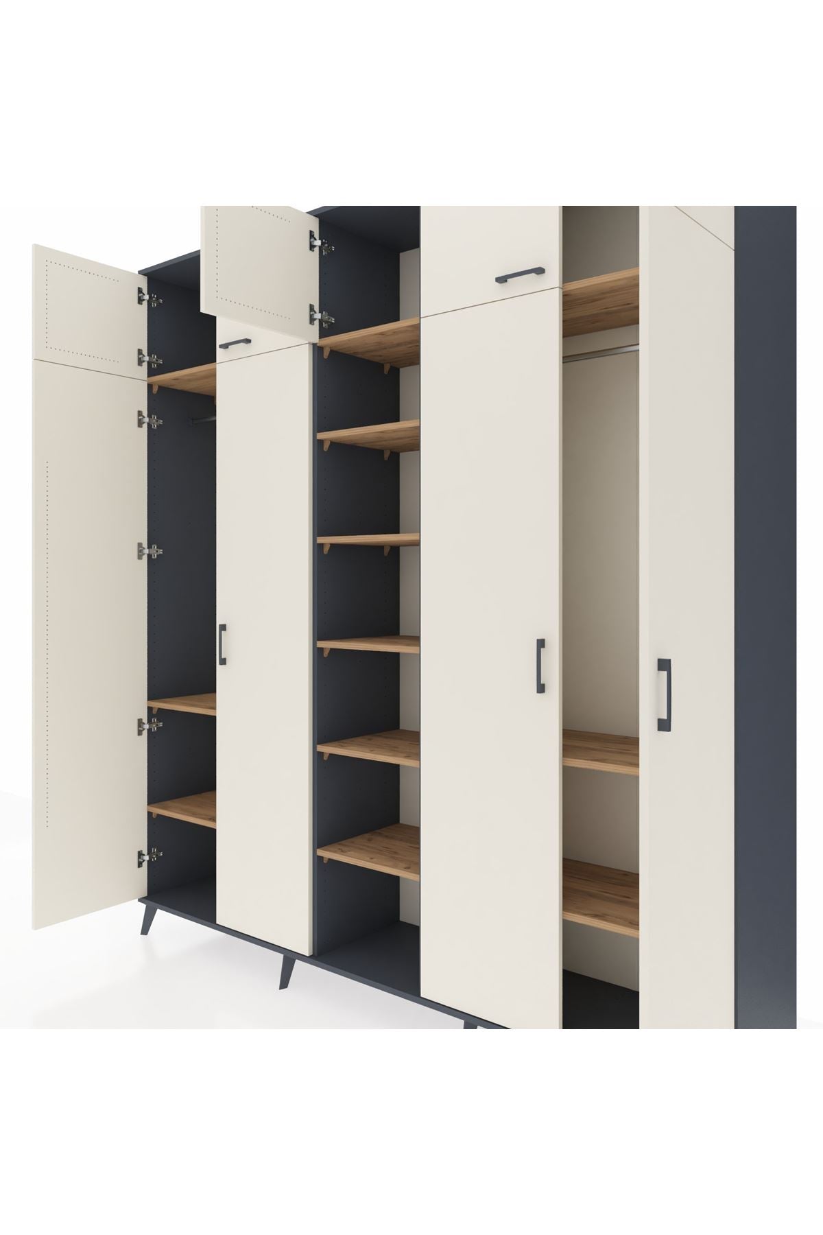 Hyperion Dolap 12 Raflı 9 Kapaklı 2 Askılı 220x44x243 - S553M016V15B