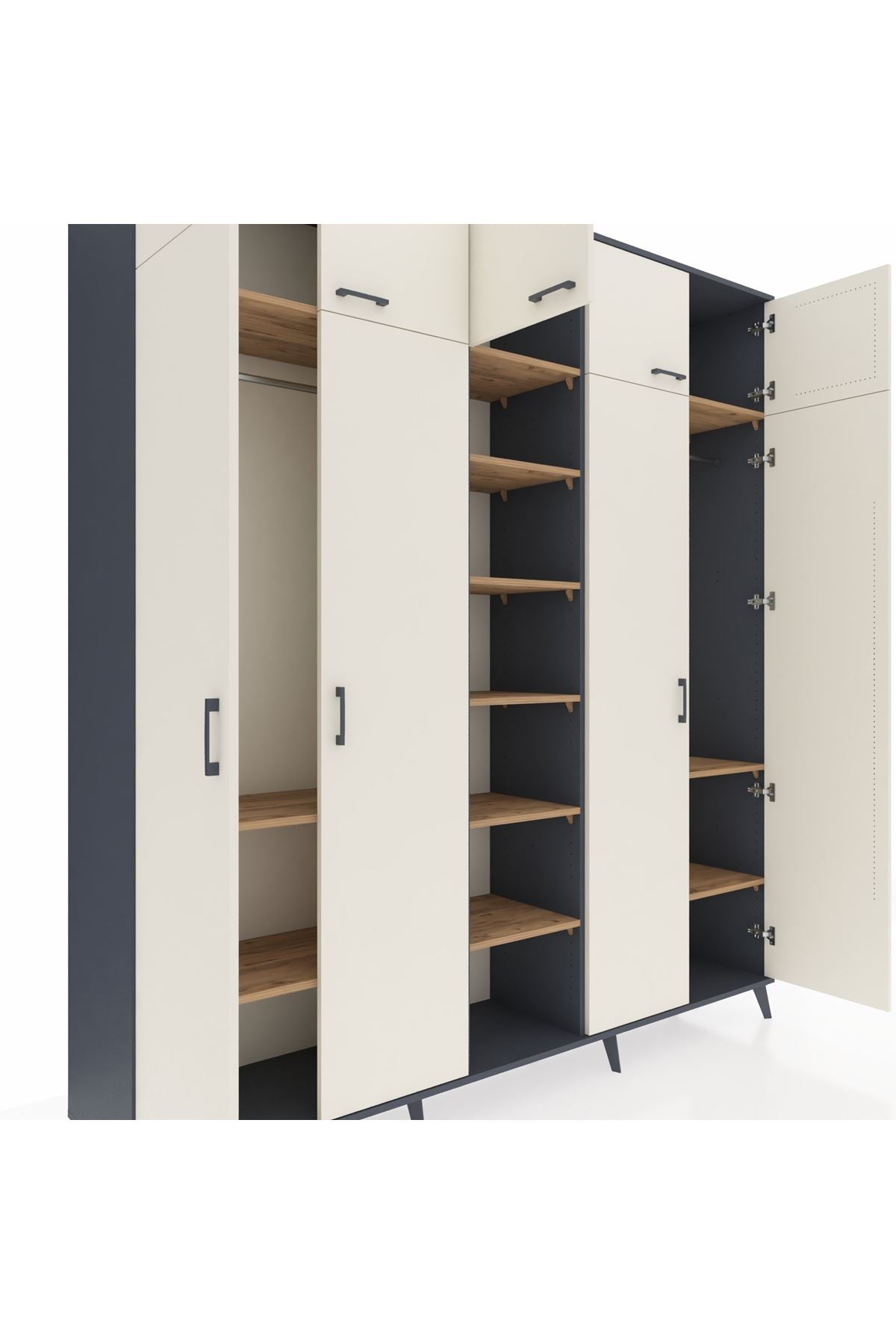 Hyperion Dolap 12 Raflı 9 Kapaklı 2 Askılı 220x44x243 - S553M016V15B