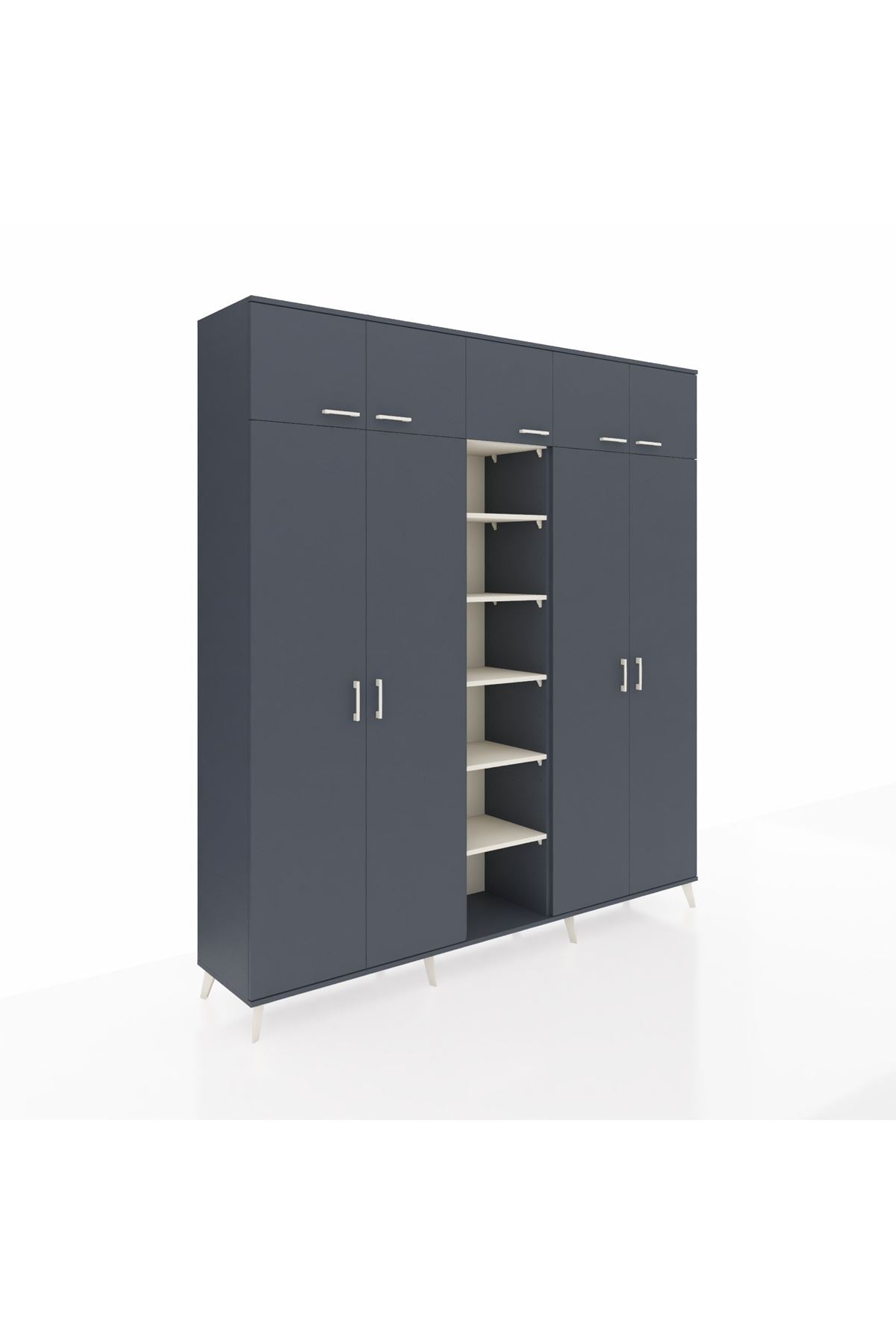 Hyperion Dolap 12 Raflı 9 Kapaklı 2 Askılı 220x44x243 - S553M016V16B