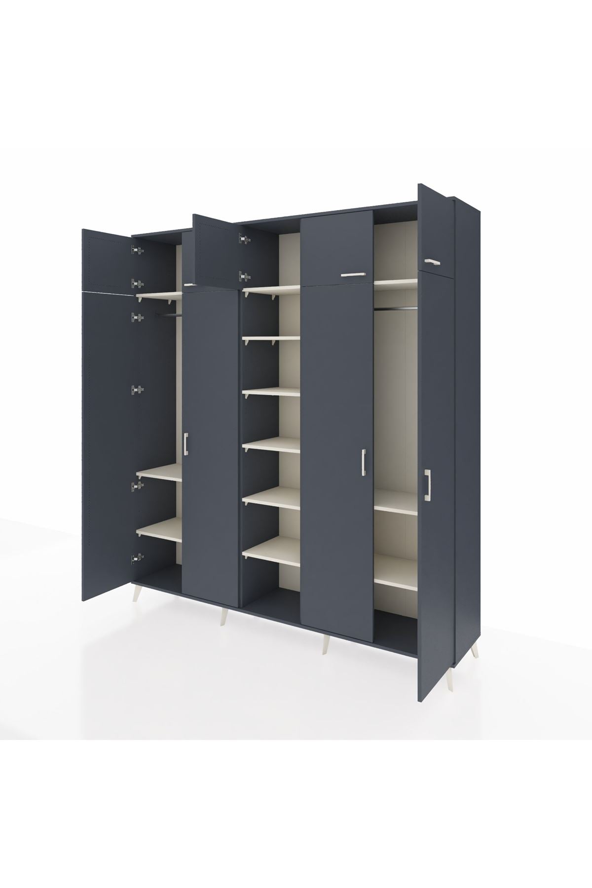 Hyperion Dolap 12 Raflı 9 Kapaklı 2 Askılı 220x44x243 - S553M016V16B