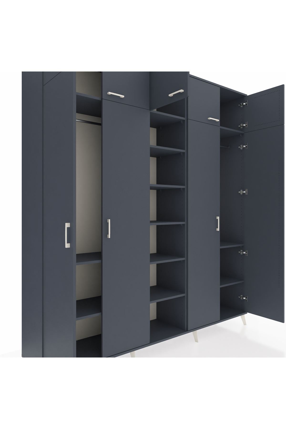 Hyperion Dolap 12 Raflı 9 Kapaklı 2 Askılı 220x44x243 - S553M016V17B