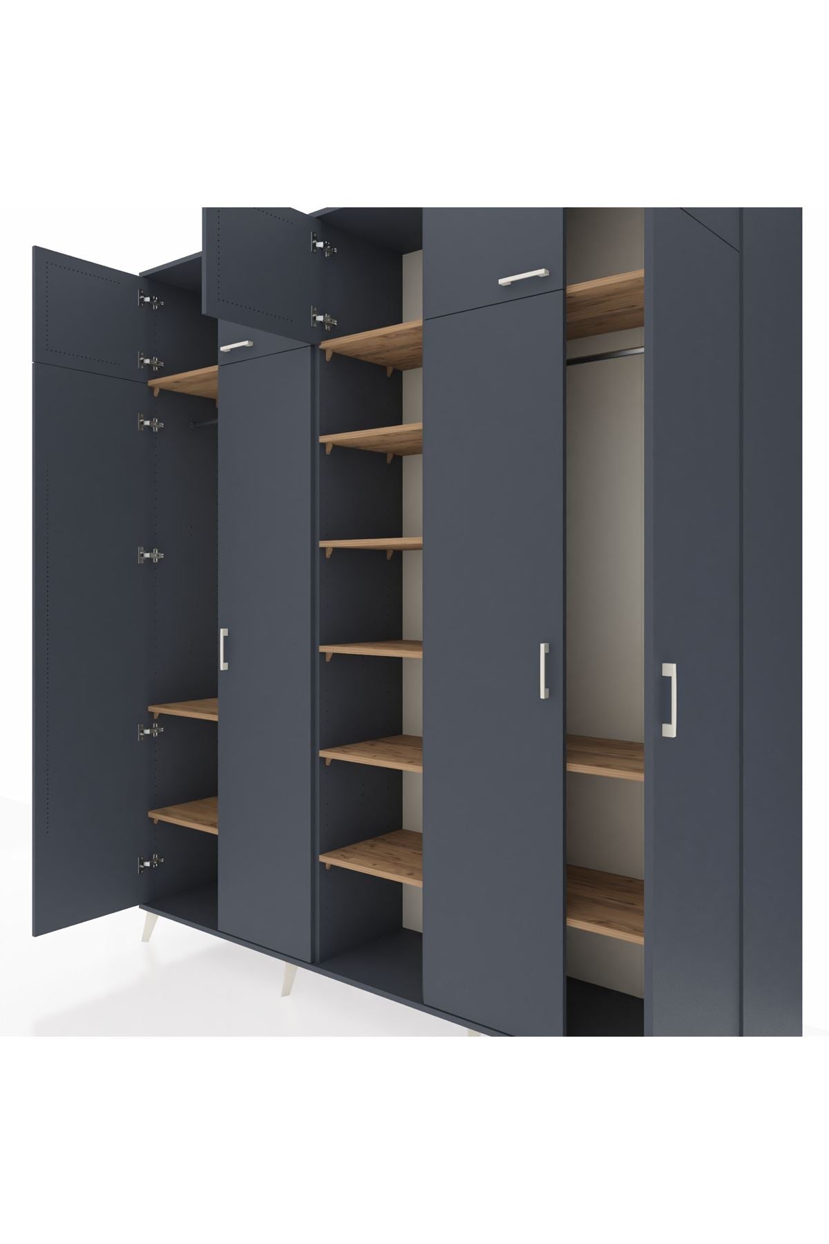 Hyperion Dolap 12 Raflı 9 Kapaklı 2 Askılı 220x44x243 - S553M016V18B