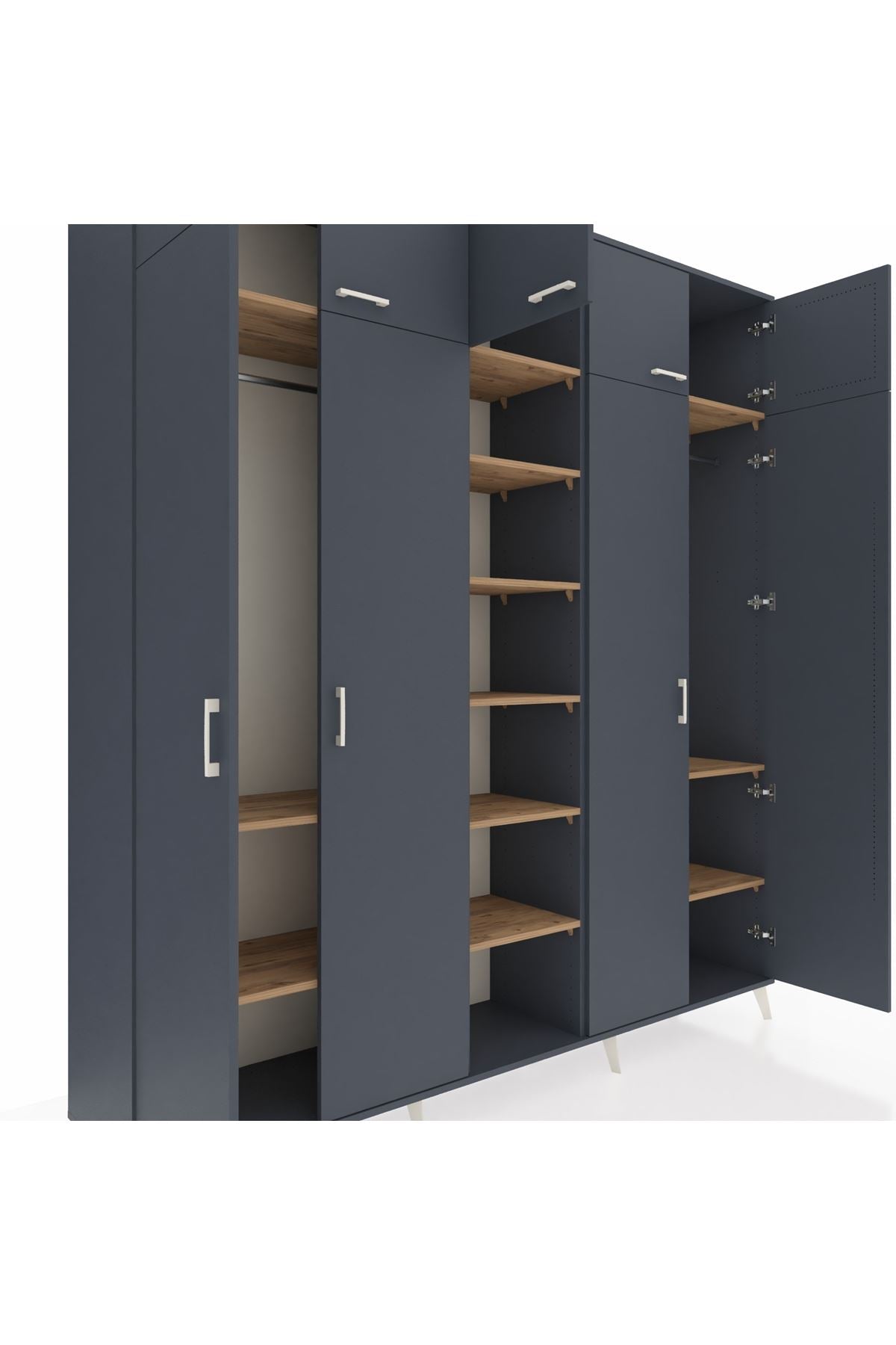 Hyperion Dolap 12 Raflı 9 Kapaklı 2 Askılı 220x44x243 - S553M016V18B