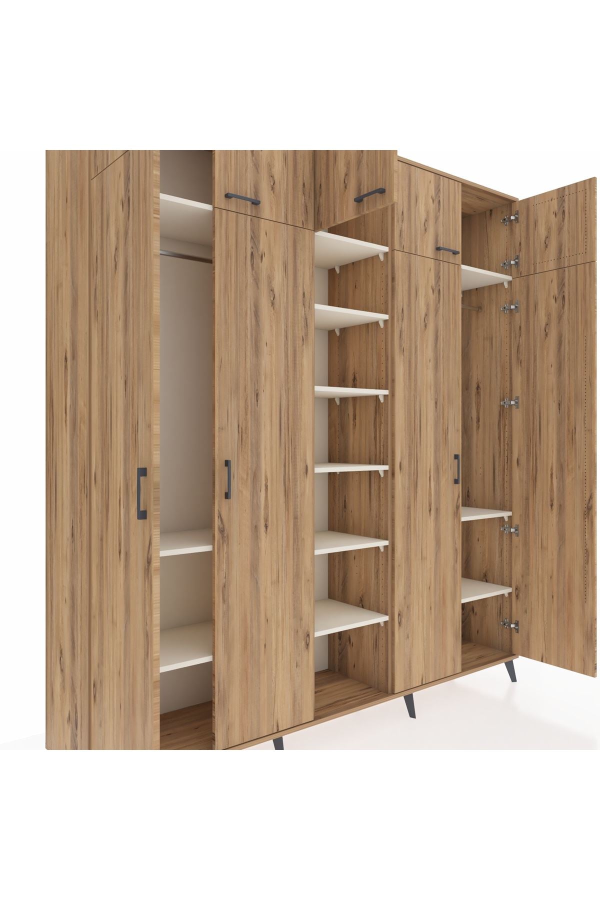 Hyperion Dolap 12 Raflı 9 Kapaklı 2 Askılı 220x44x243 - S553M016V19B