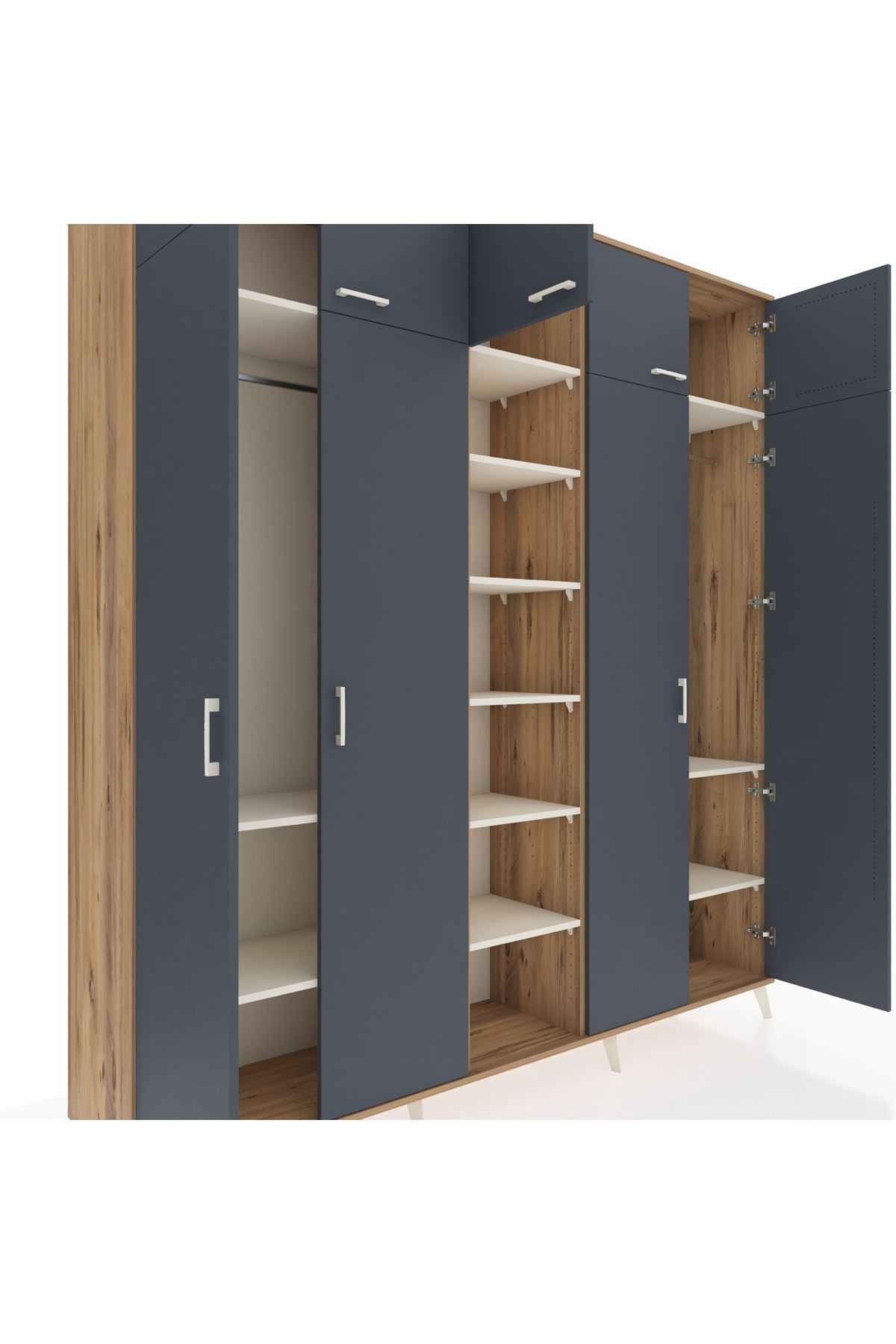 Hyperion Dolap 12 Raflı 9 Kapaklı 2 Askılı 220x44x243 - S553M016V25B