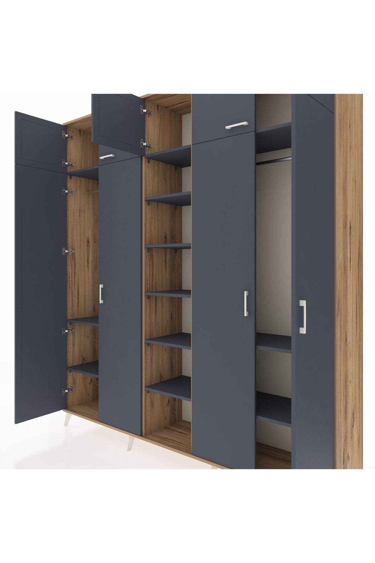 Hyperion Dolap 12 Raflı 9 Kapaklı 2 Askılı 220x44x243 - S553M016V26B