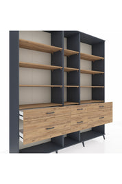 Hyperion Dolap 12 Raflı 6 Çekmeceli 220x44x243 - S553M019V12B