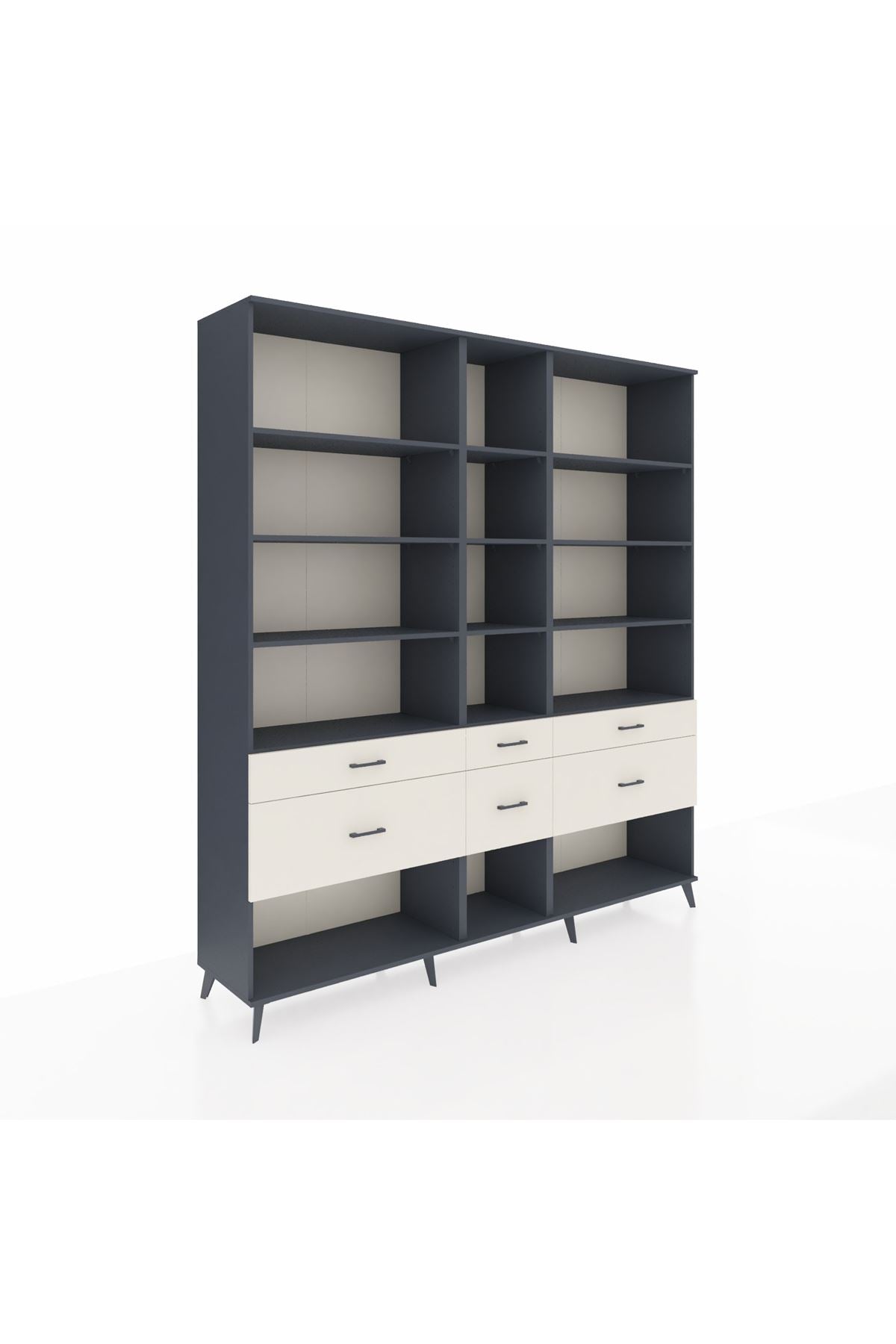 Hyperion Dolap 12 Raflı 6 Çekmeceli 220x44x243 - S553M019V16B