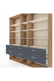 Hyperion Dolap 12 Raflı 6 Çekmeceli 220x44x243 - S553M019V23B