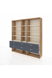 Hyperion Dolap 12 Raflı 6 Çekmeceli 220x44x243 - S553M019V23B