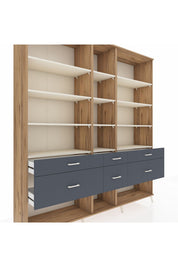 Hyperion Dolap 12 Raflı 6 Çekmeceli 220x44x243 - S553M019V23B