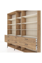 Hyperion Dolap 12 Raflı 6 Çekmeceli 220x44x243 - S553M019V24B