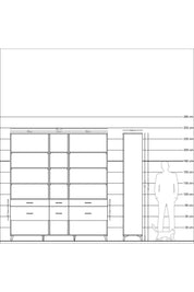 Hyperion Dolap 12 Raflı 6 Çekmeceli 220x44x243 - S553M019V24B