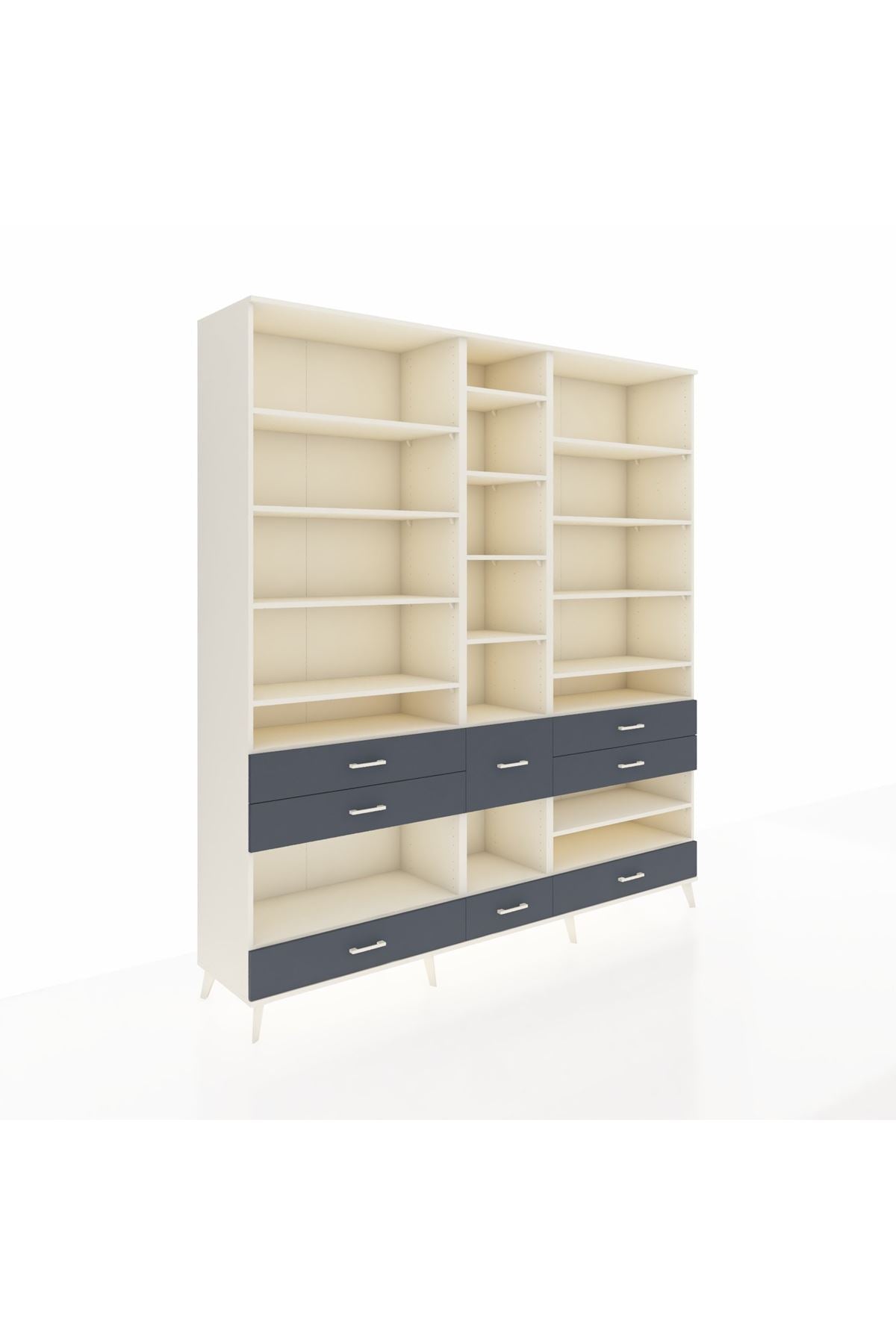 Hyperion Dolap 19 Raflı 8 Çekmeceli 220x44x243 - S553M020V05B