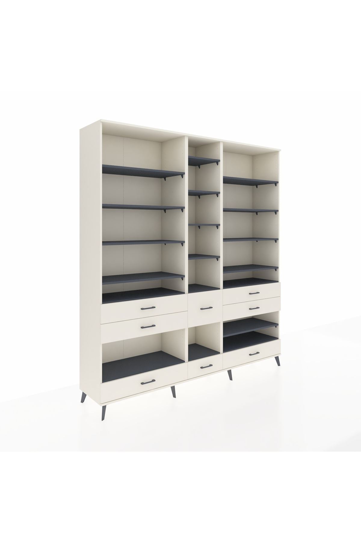 Hyperion Dolap 19 Raflı 8 Çekmeceli 220x44x243 - S553M020V07B