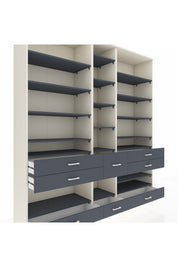Hyperion Dolap 19 Raflı 8 Çekmeceli 220x44x243 - S553M020V08B