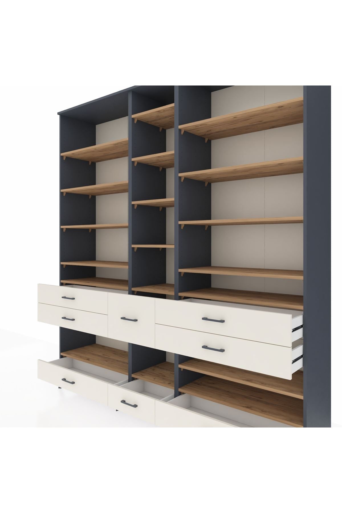 Hyperion Dolap 19 Raflı 8 Çekmeceli 220x44x243 - S553M020V10B