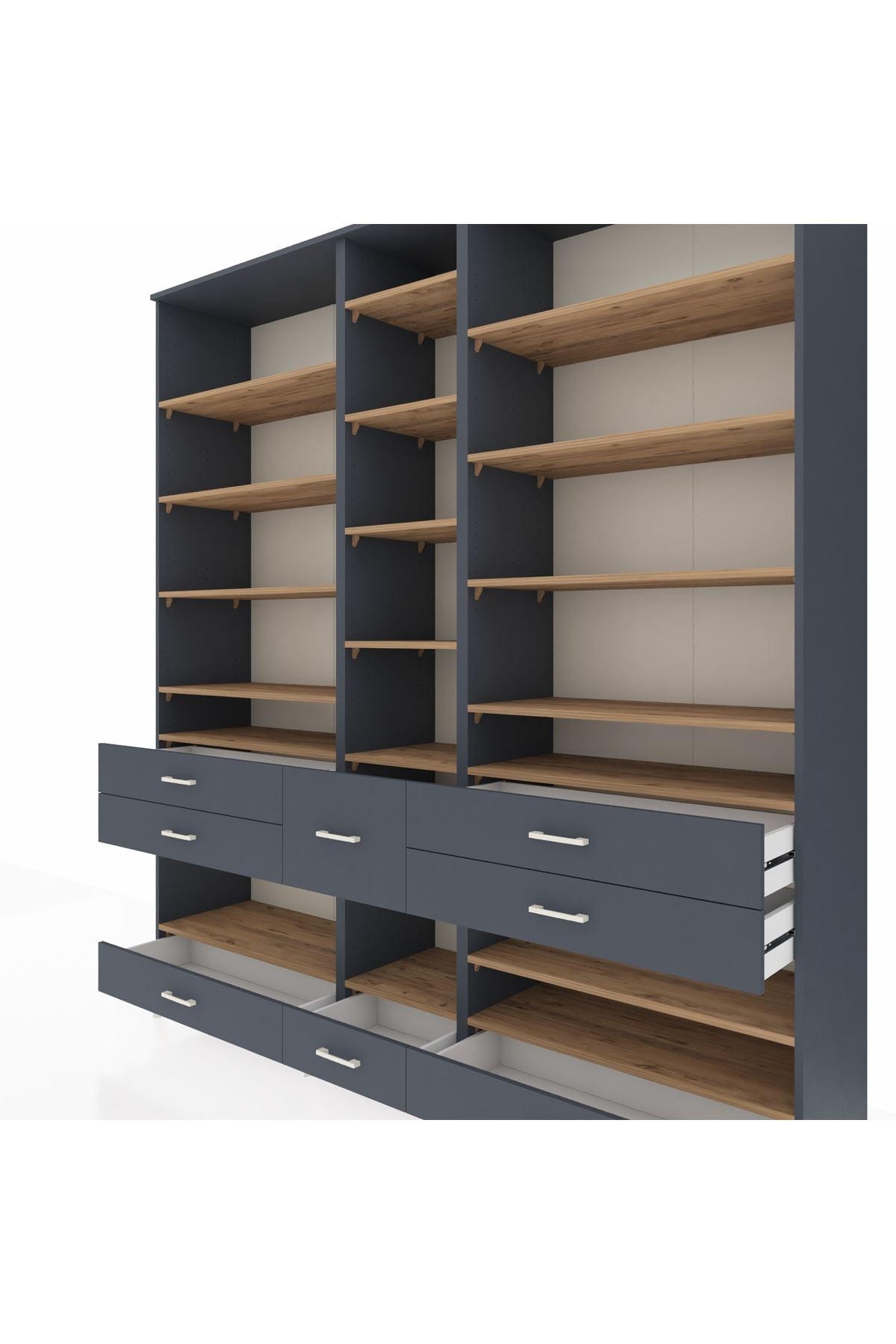 Hyperion Dolap 19 Raflı 8 Çekmeceli 220x44x243 - S553M020V11B