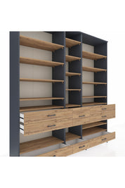 Hyperion Dolap 19 Raflı 8 Çekmeceli 220x44x243 - S553M020V12B