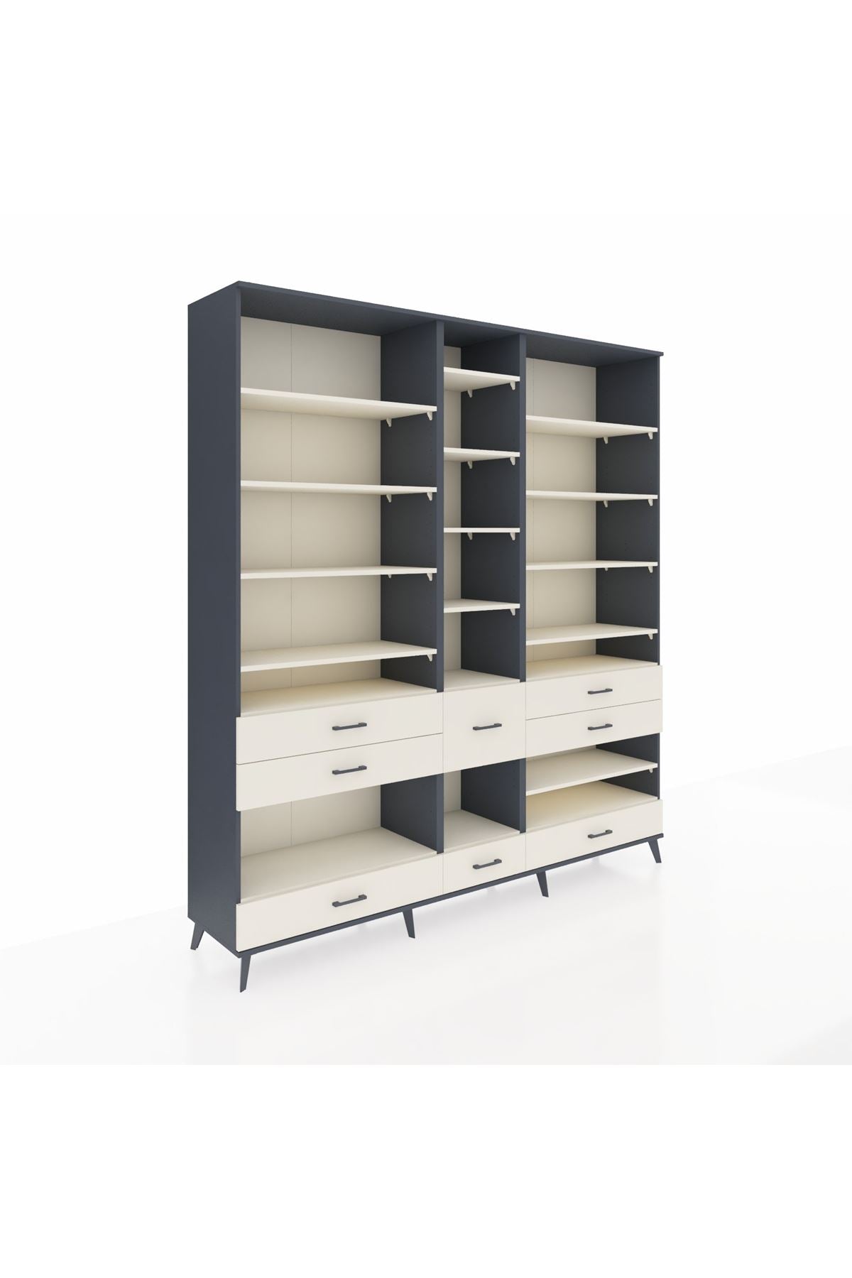 Hyperion Dolap 19 Raflı 8 Çekmeceli 220x44x243 - S553M020V13B
